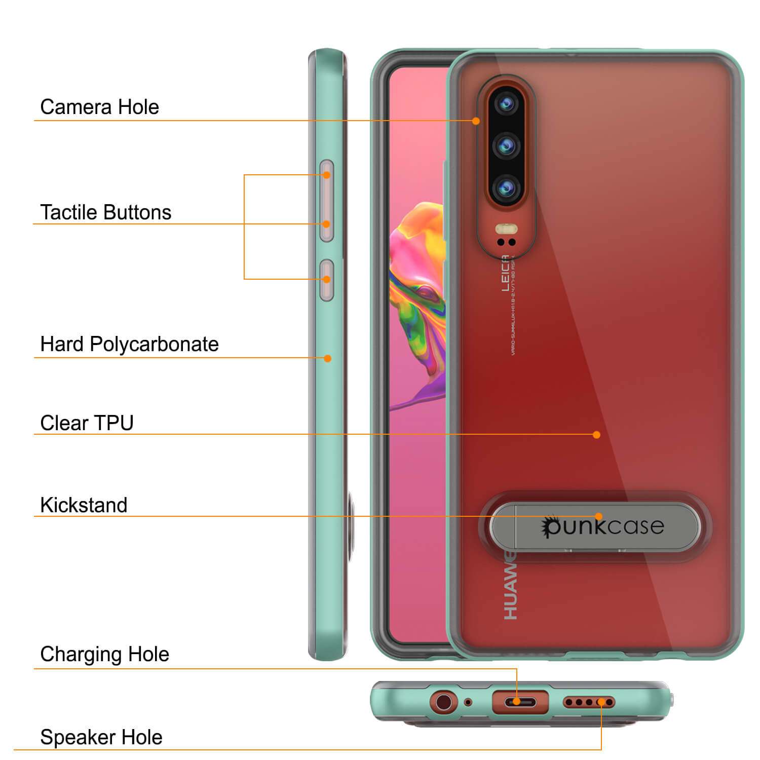 Punkcase P30 Pro Case [Lucid 3.0 Series] Armor Cover [Teal]