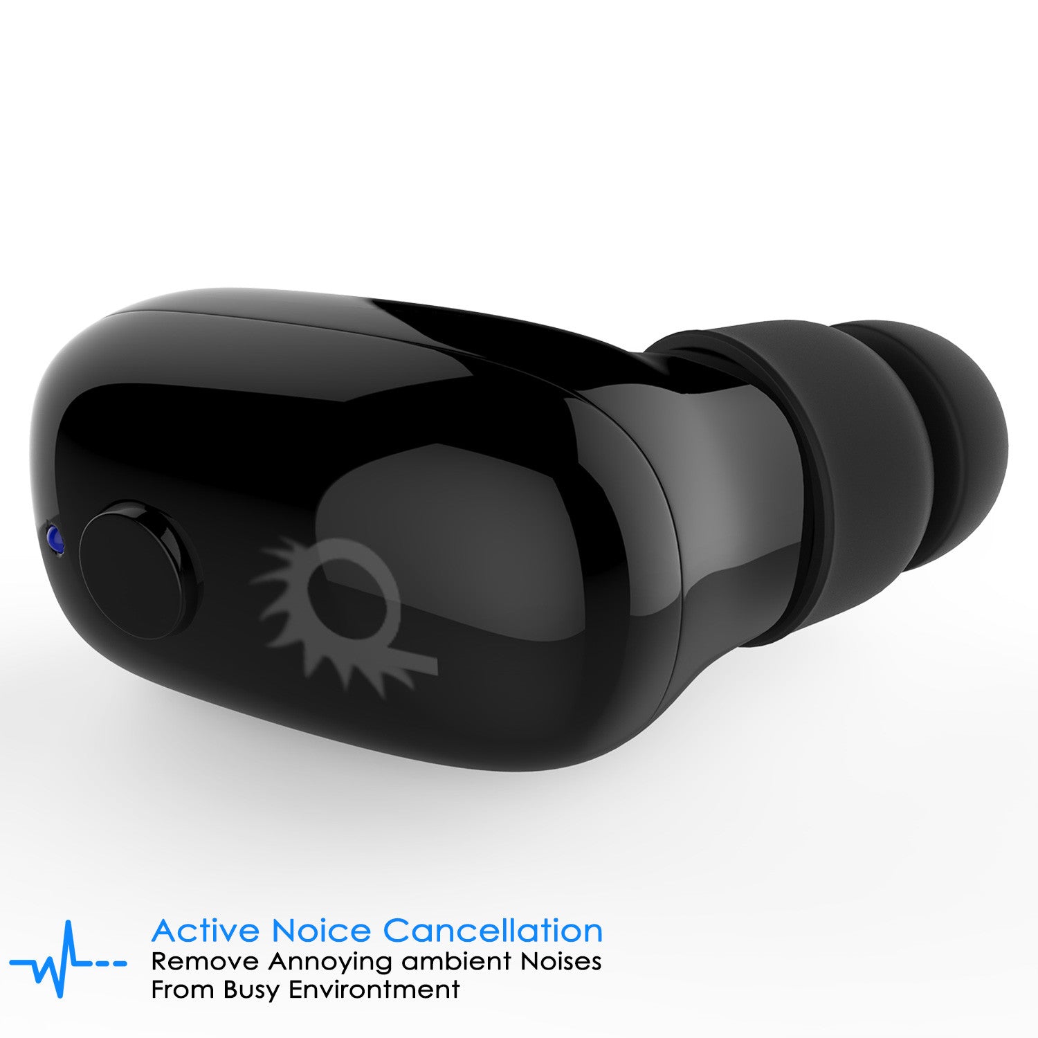 Punkcase EarStud Bluetooth Headphone, Wireless Waterproof Earbud Ultra Light & Comfortable Headset (jet black)