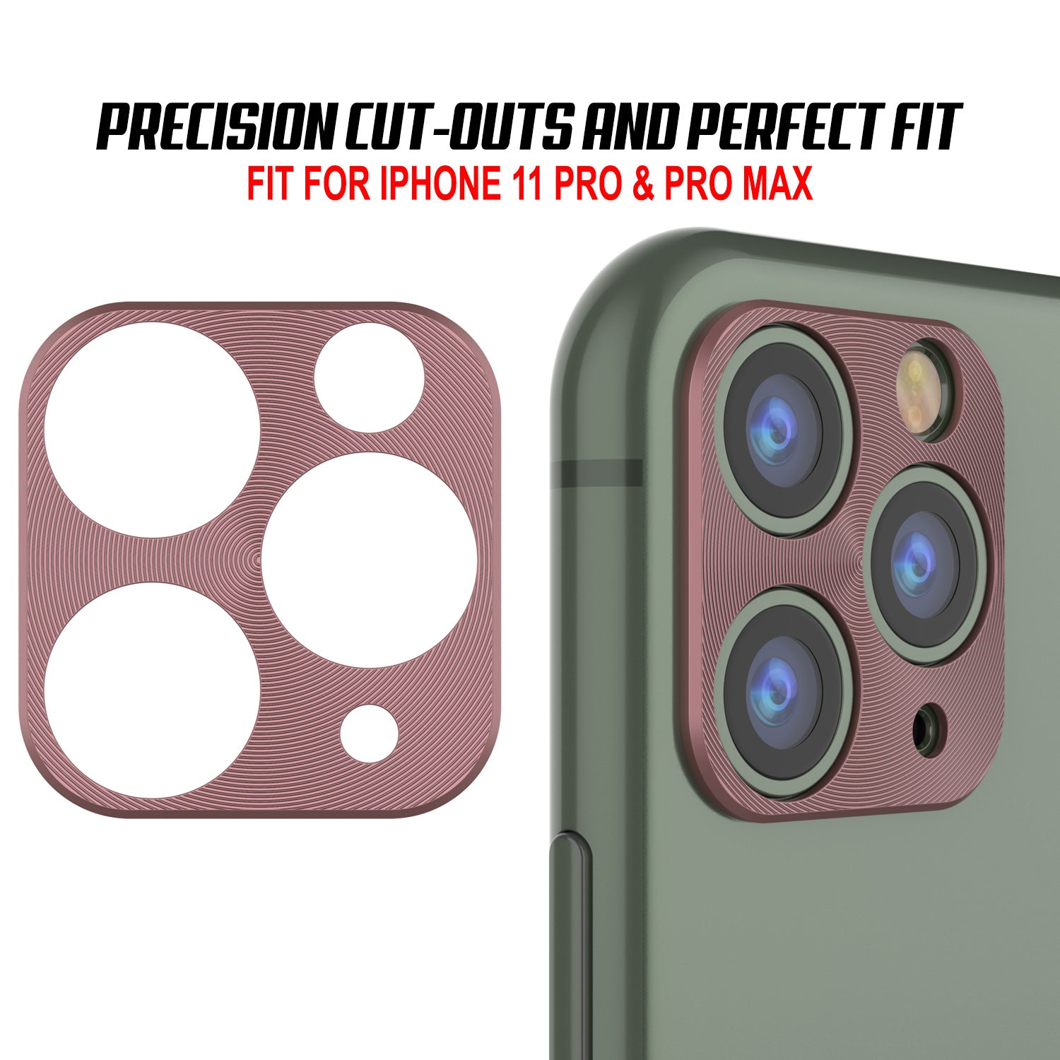 Punkcase iPhone 11 Pro Camera Protector Ring [Rose-Gold]