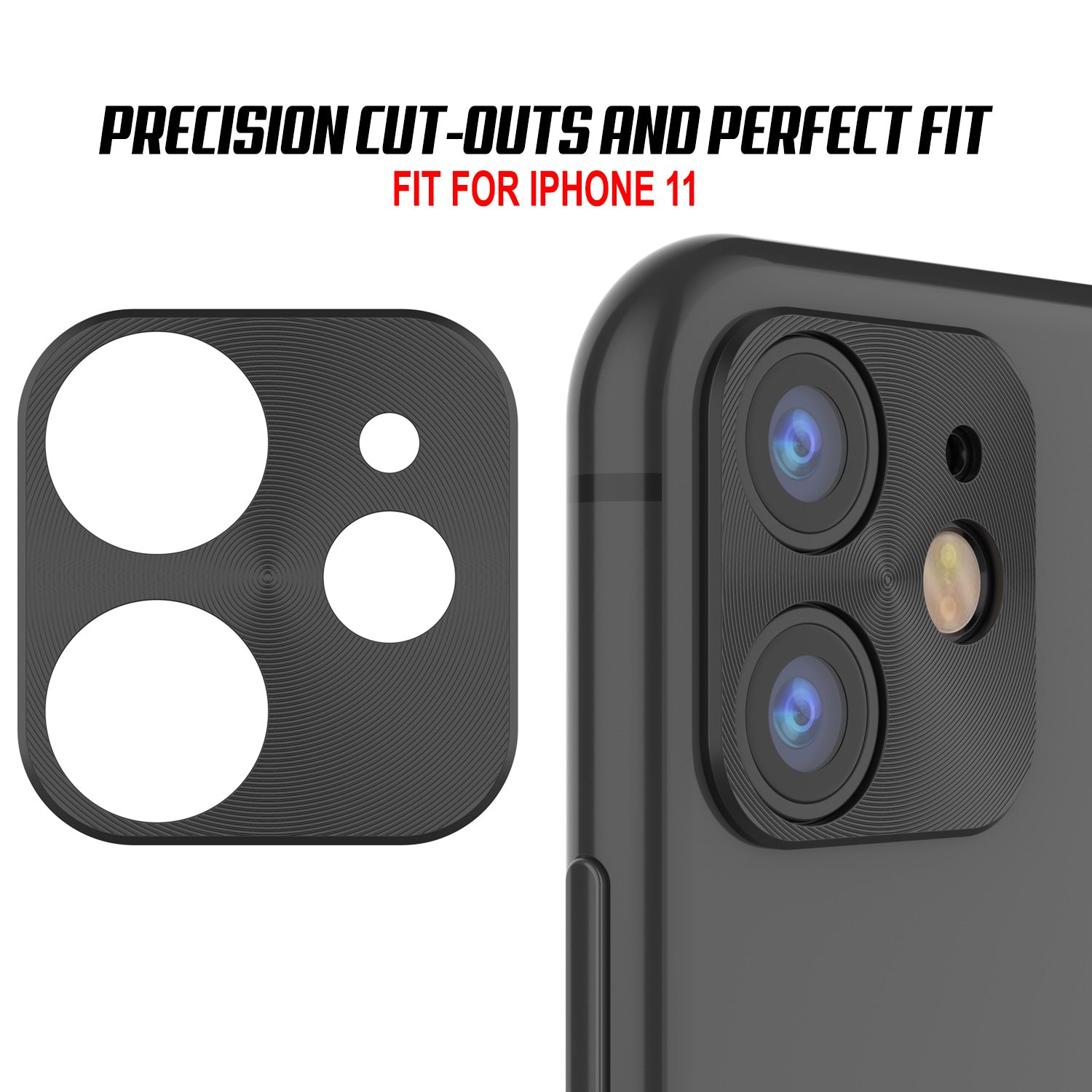 Punkcase iPhone 11 Camera Protector Ring [Black]