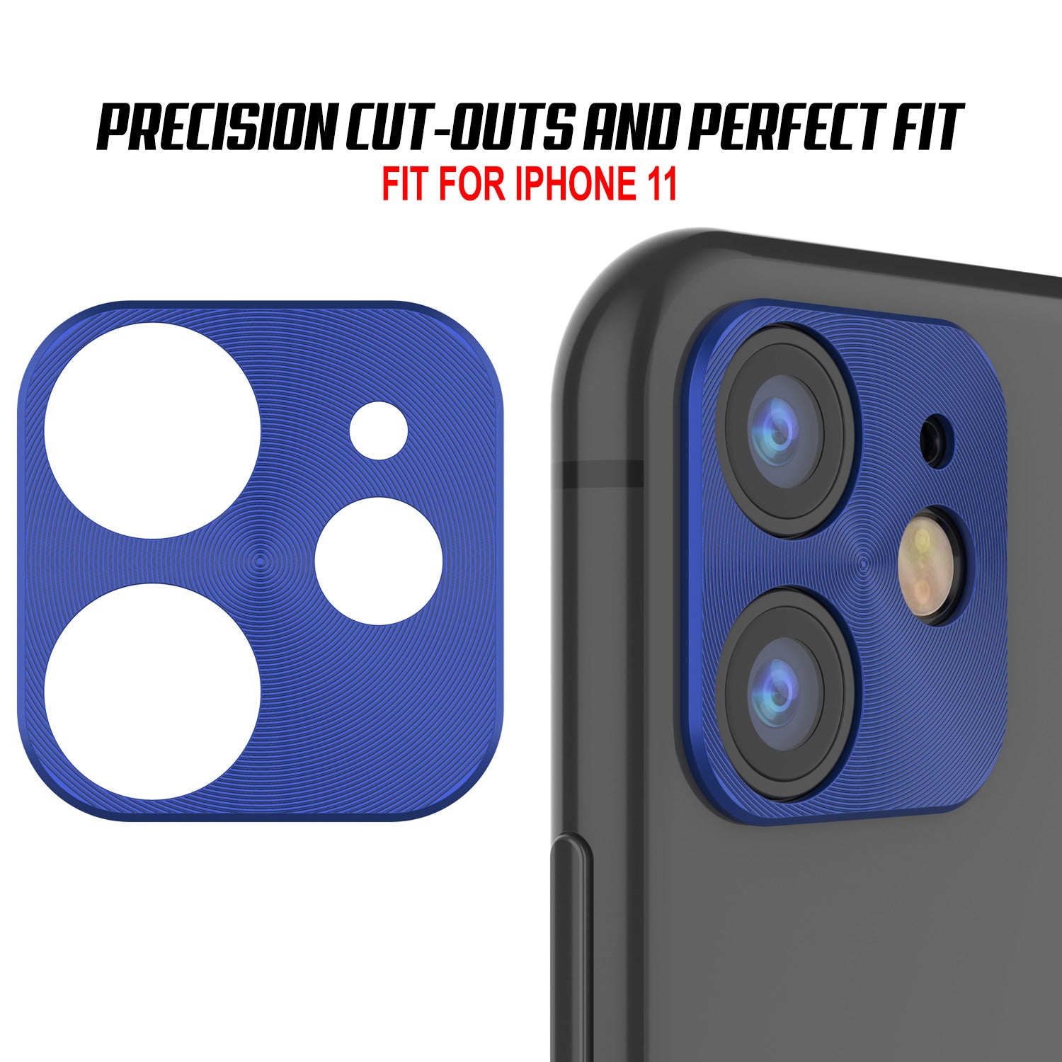 Punkcase iPhone 11 Camera Protector Ring [Blue]