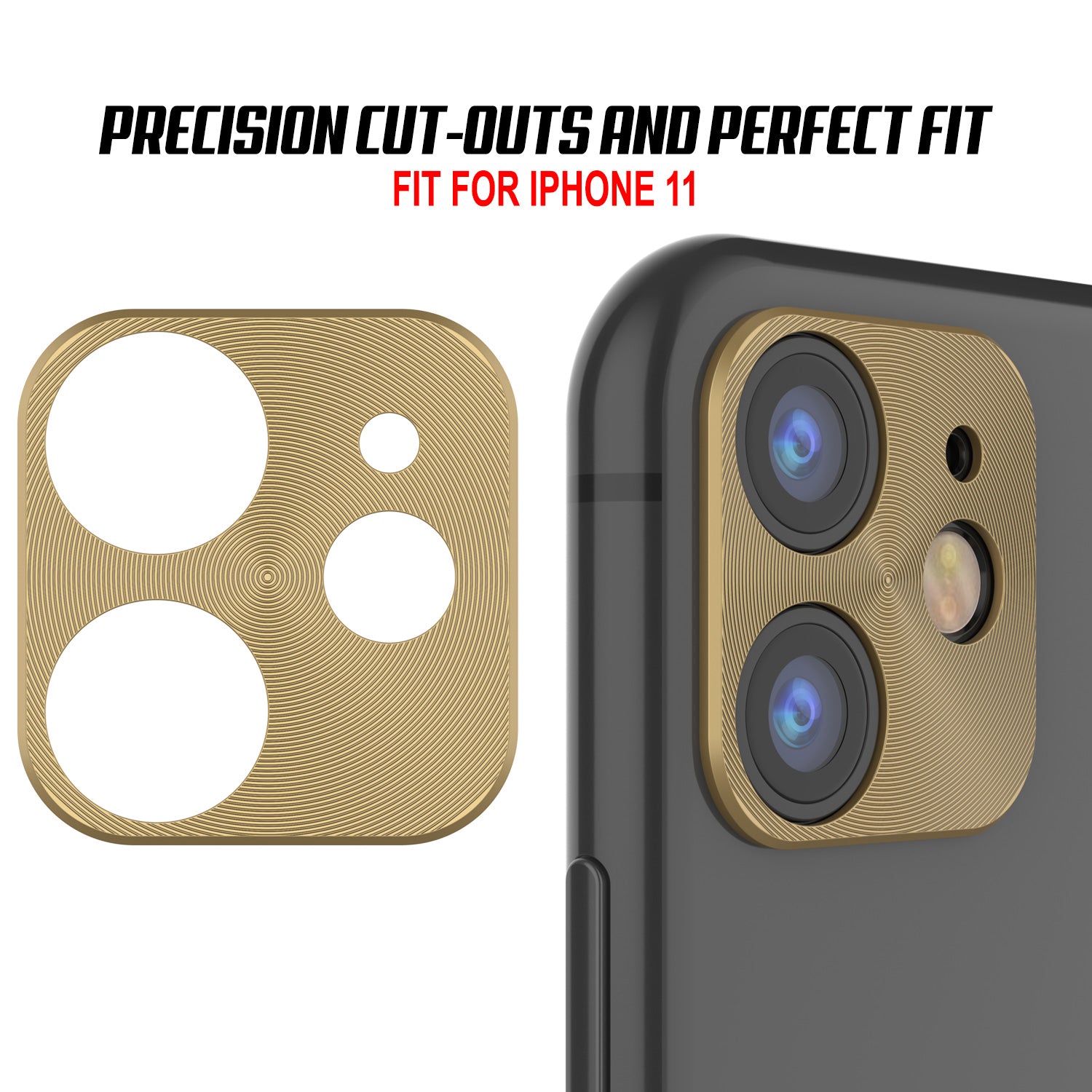 Punkcase iPhone 11 Camera Protector Ring [Gold]
