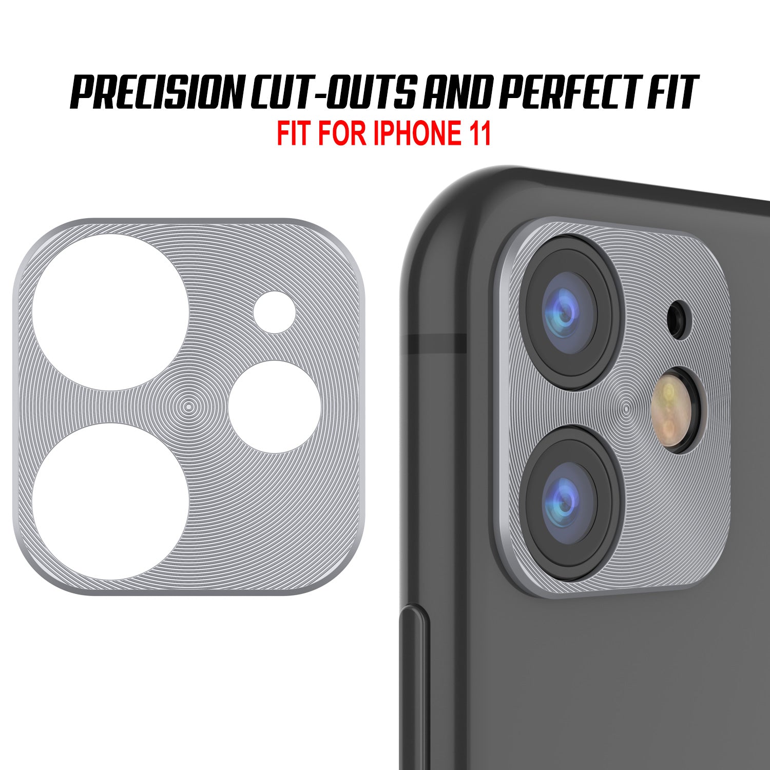 Punkcase iPhone 11 Camera Protector Ring [Silver]