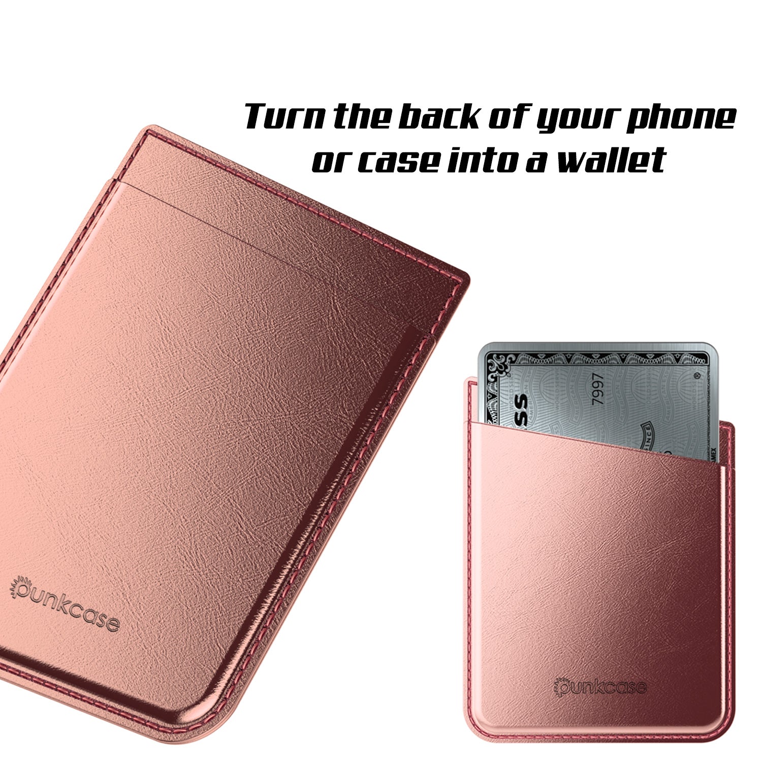 PunkCase CardStud Deluxe Stick On Wallet | Adhesive Card Holder Attachment for Back of iPhone, Android & More | Leather Pouch PunkCase CardStud Deluxe Stick On Wallet | Adhesive Card Holder Attachment for Back of iPhone, Android & More | Leather Pouch