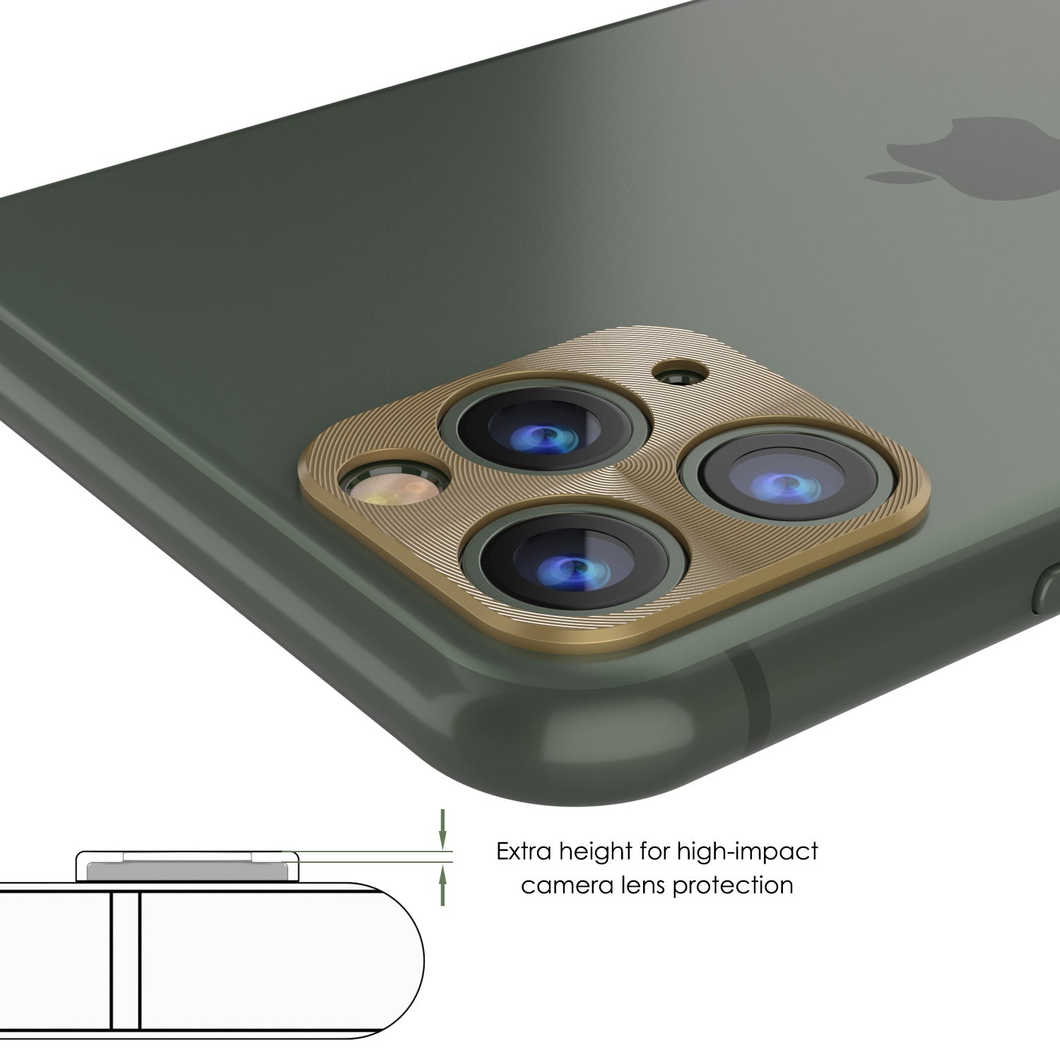 Punkcase iPhone 11 Pro Camera Protector Ring [Gold]