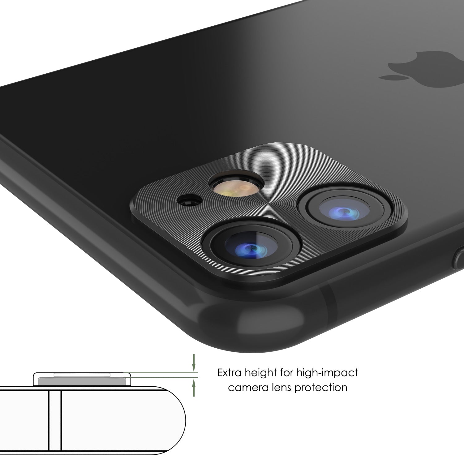 Punkcase iPhone 11 Camera Protector Ring [Black]