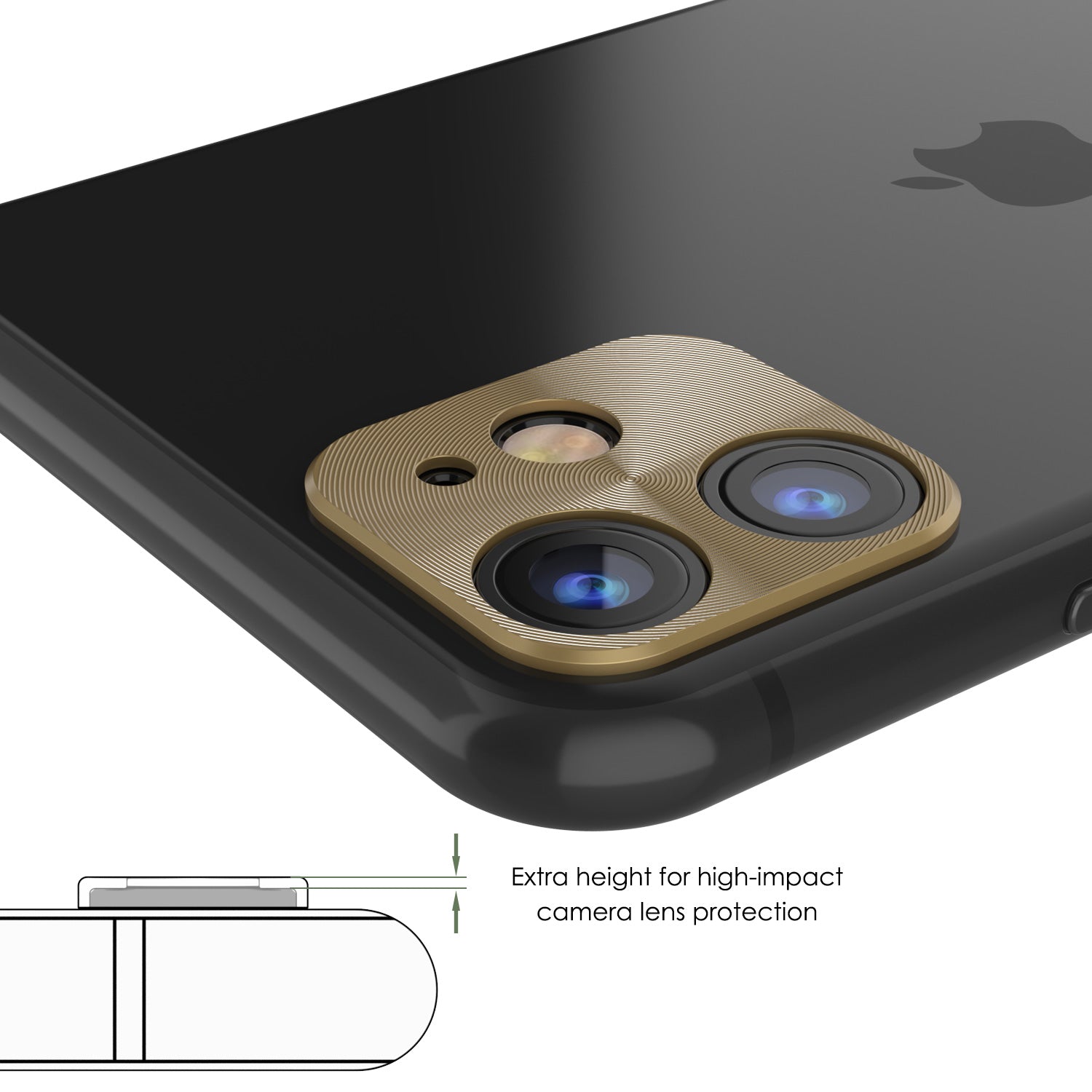 Punkcase iPhone 11 Camera Protector Ring [Gold]