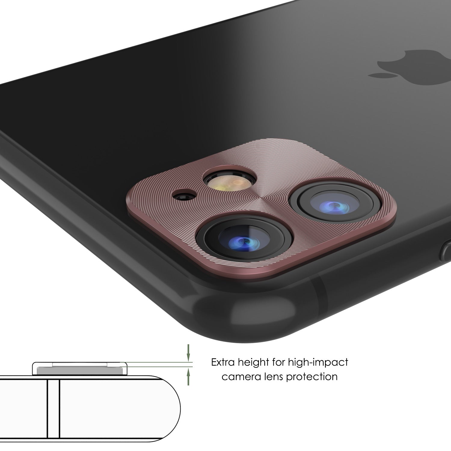 Punkcase iPhone 11 Camera Protector Ring [Rose-Gold]