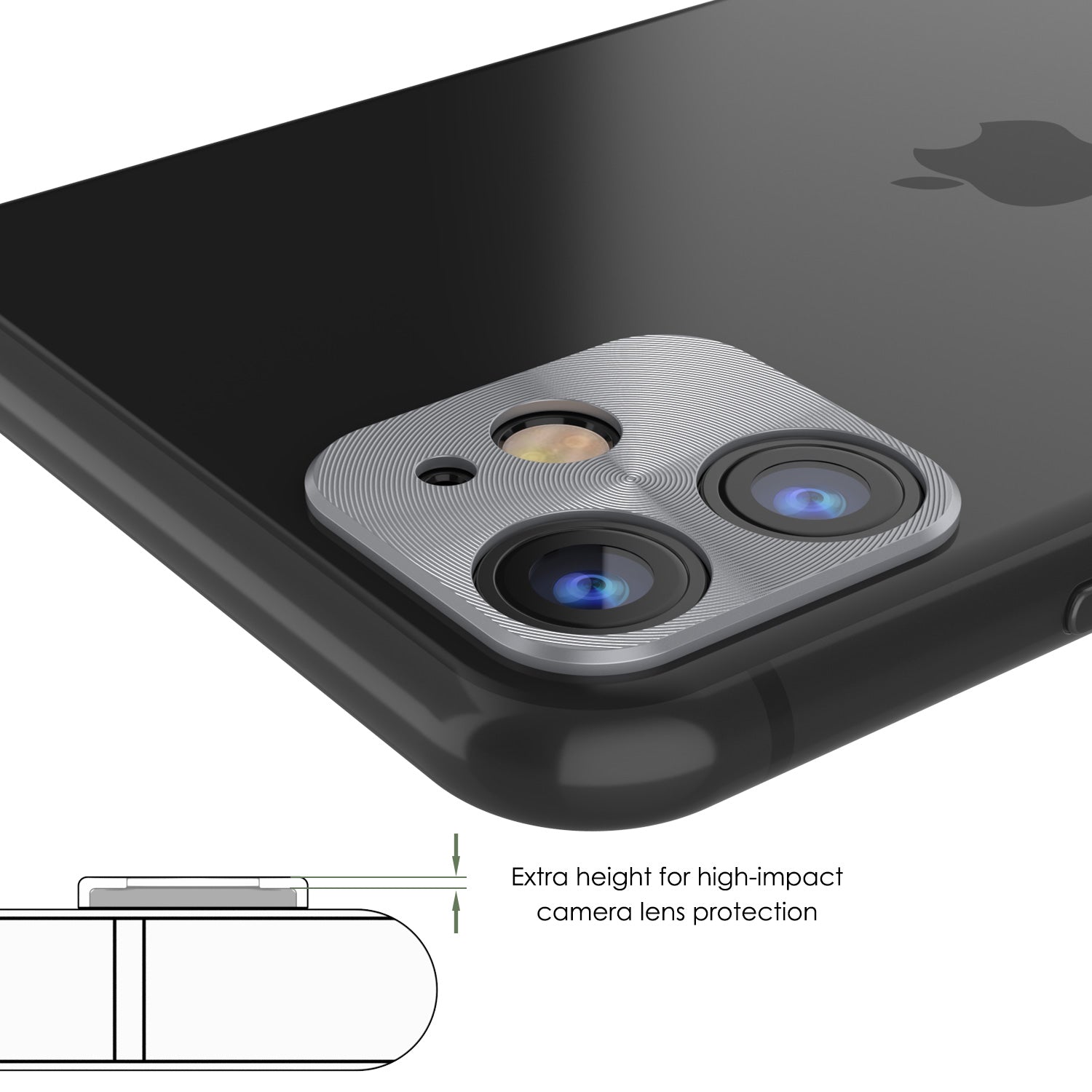 Punkcase iPhone 11 Camera Protector Ring [Silver]