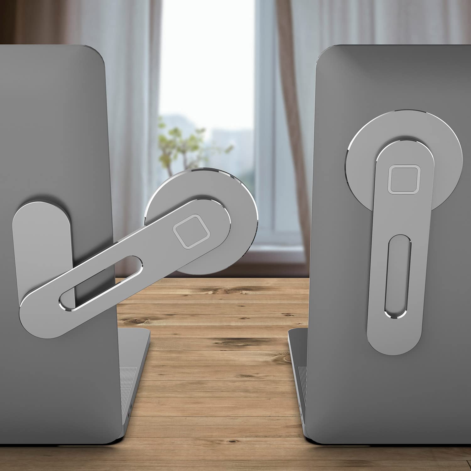 Punkcase Laptop Phone Holder Stand [Silver]