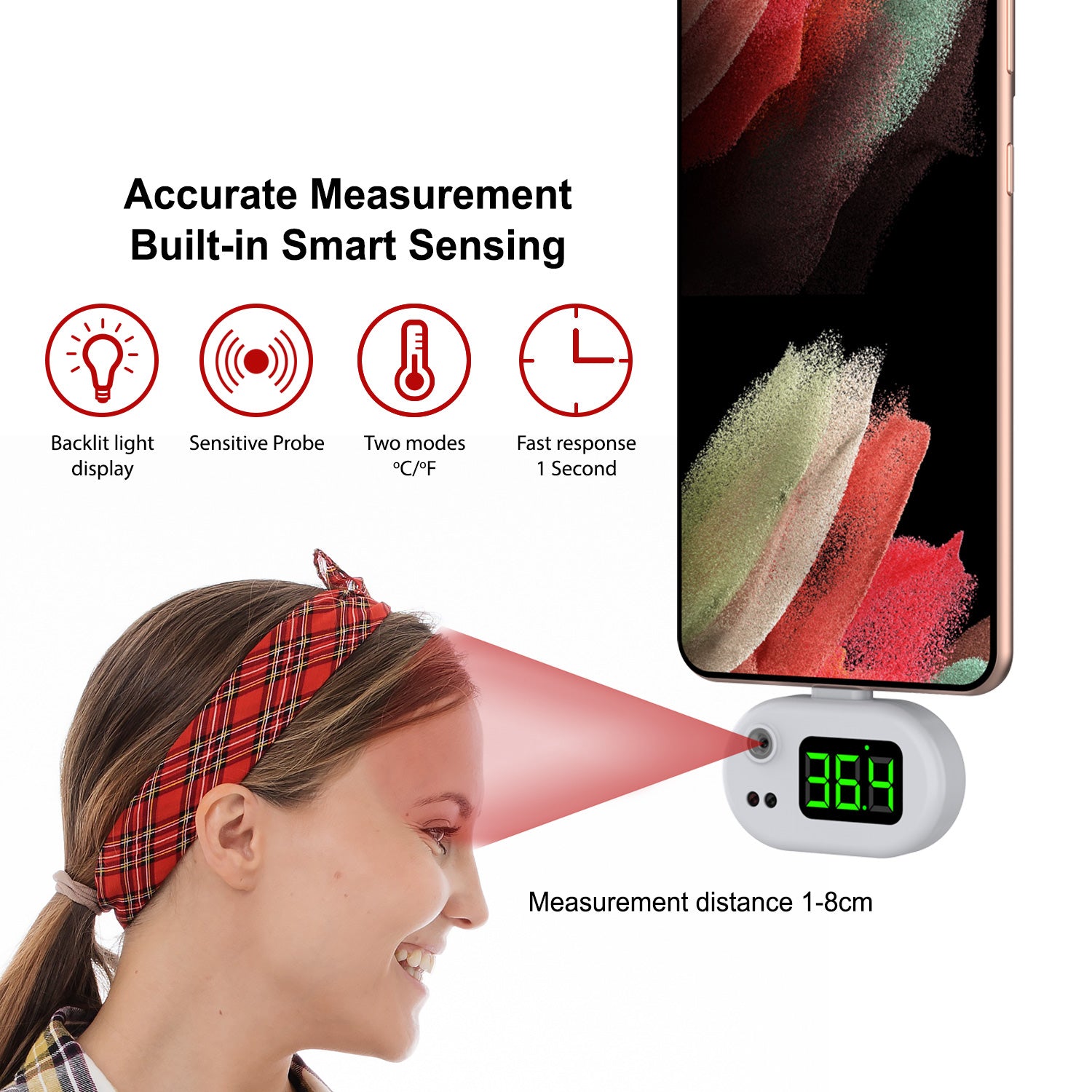 PunkCase Mini Portable USB Infrared Thermometer for Android