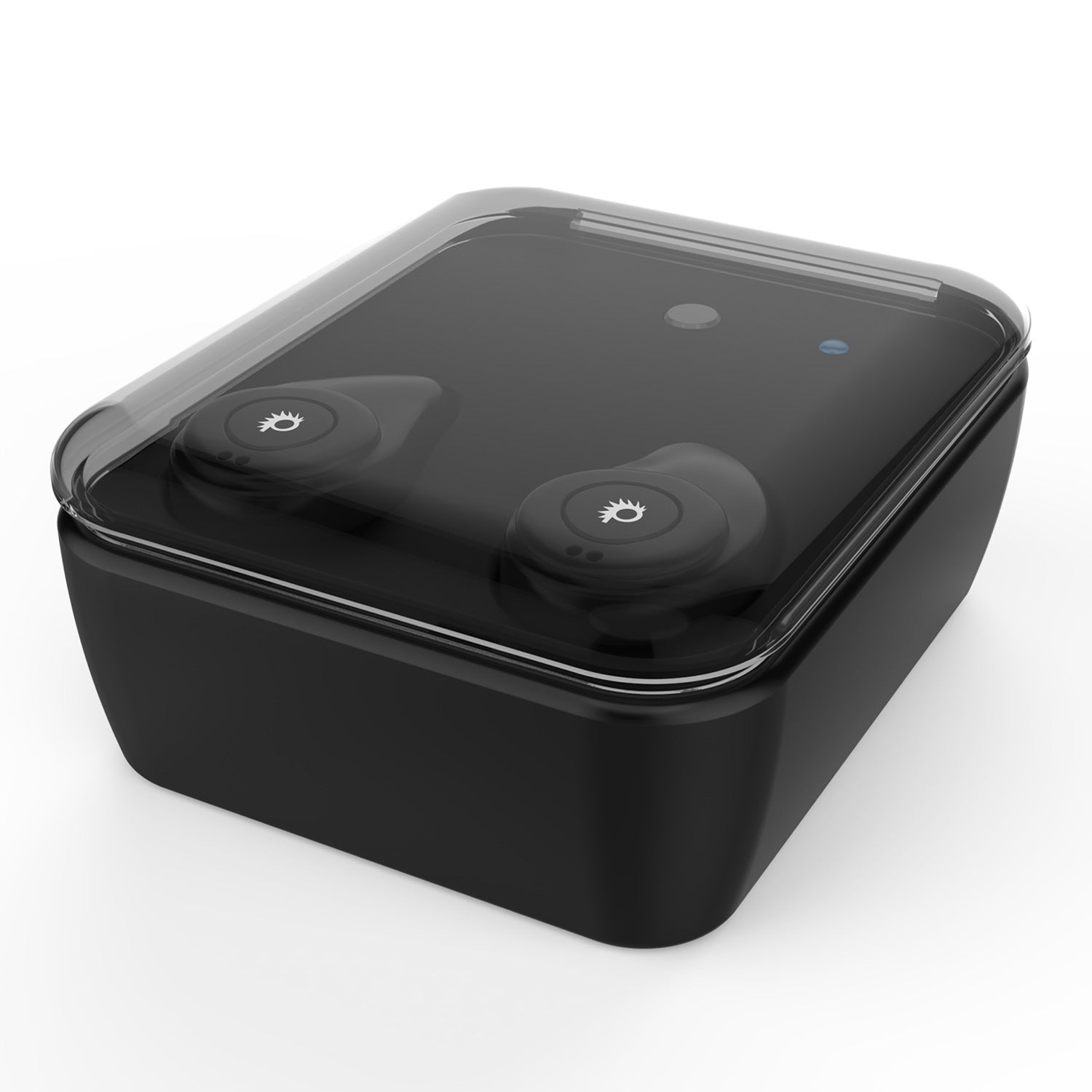 PunkBuds True Wireless Earbuds, Mini Bluetooth Headphones W/ Charging Case & Built-In Noise Cancelling Mic. [Black]