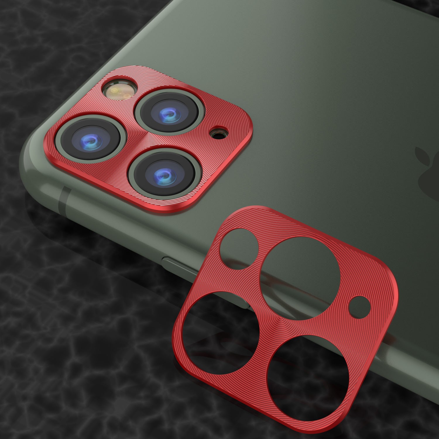 Punkcase iPhone 11 Pro Camera Protector Ring [Red]