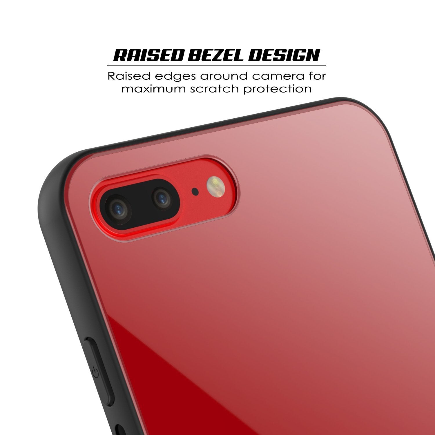 iPhone 8 PLUS Case, Punkcase GlassShield Ultra Thin Protective 9H Full Body Tempered Glass Cover(Red)