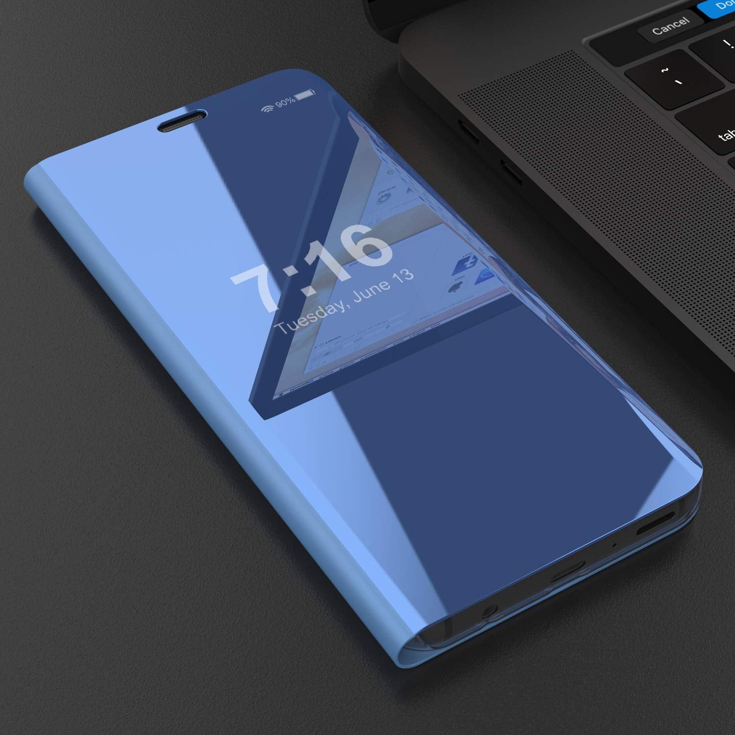 Punkcase S9  Reflector Case Protective Flip Cover [Blue]