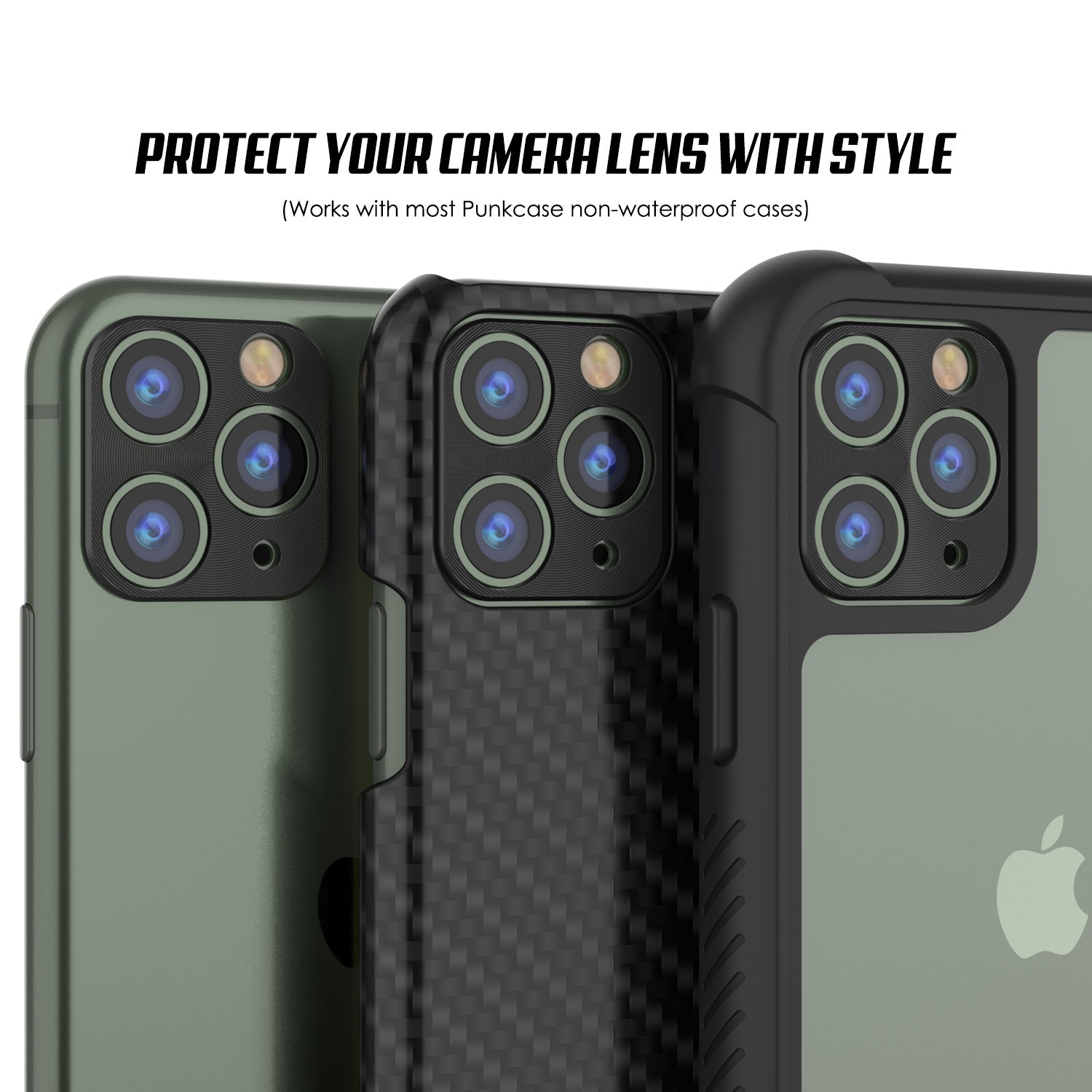 Punkcase iPhone 11 Pro Max Camera Protector Ring [Black]