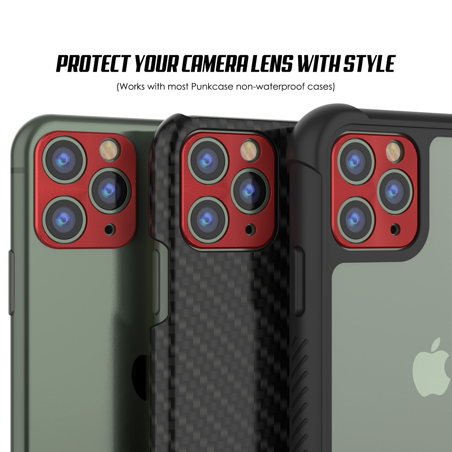 Punkcase iPhone 11 Pro Camera Protector Ring [Red]