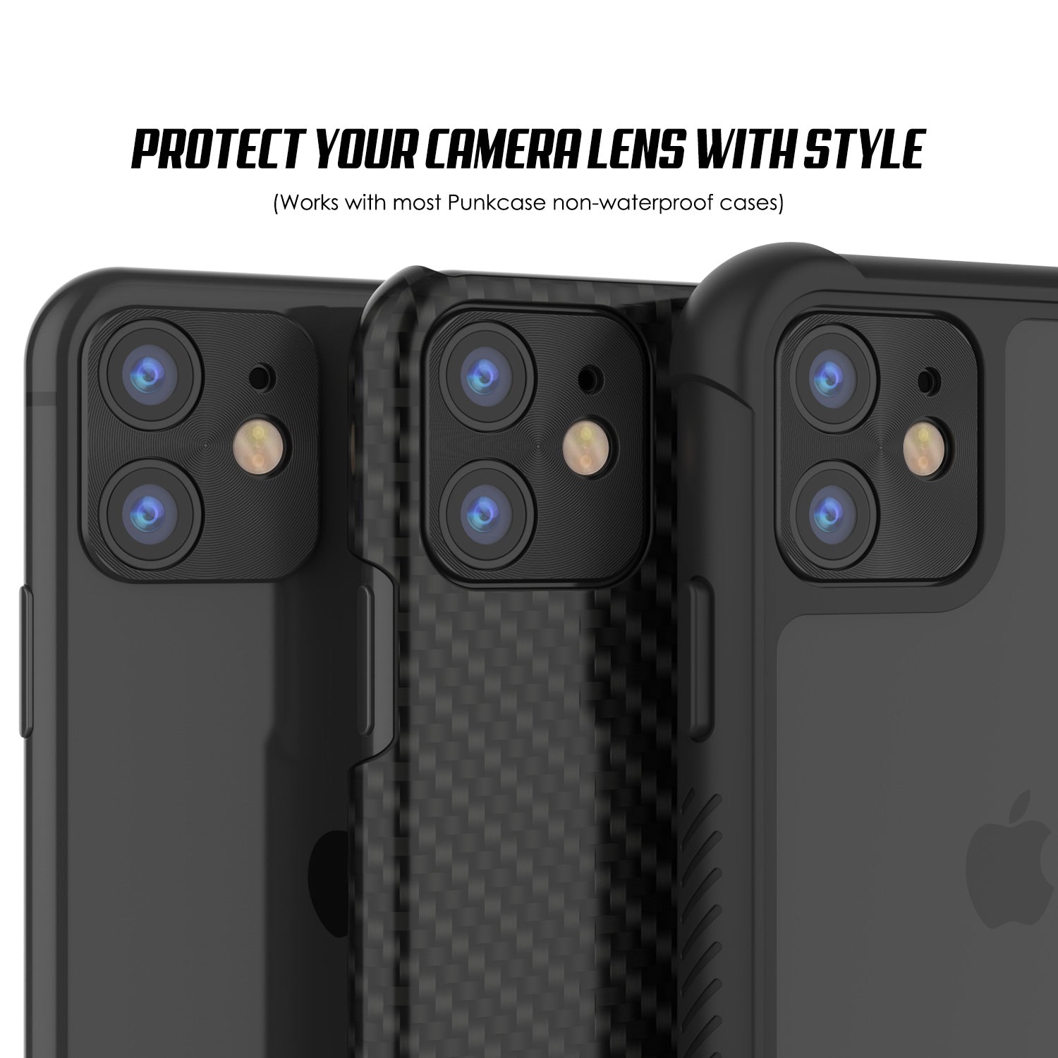 Punkcase iPhone 11 Camera Protector Ring [Black]