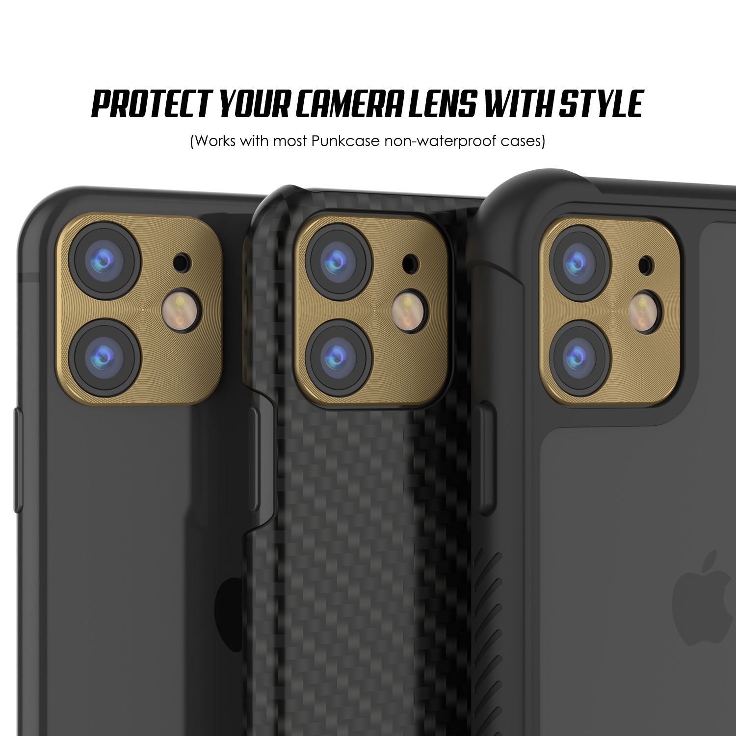 Punkcase iPhone 11 Camera Protector Ring [Gold]
