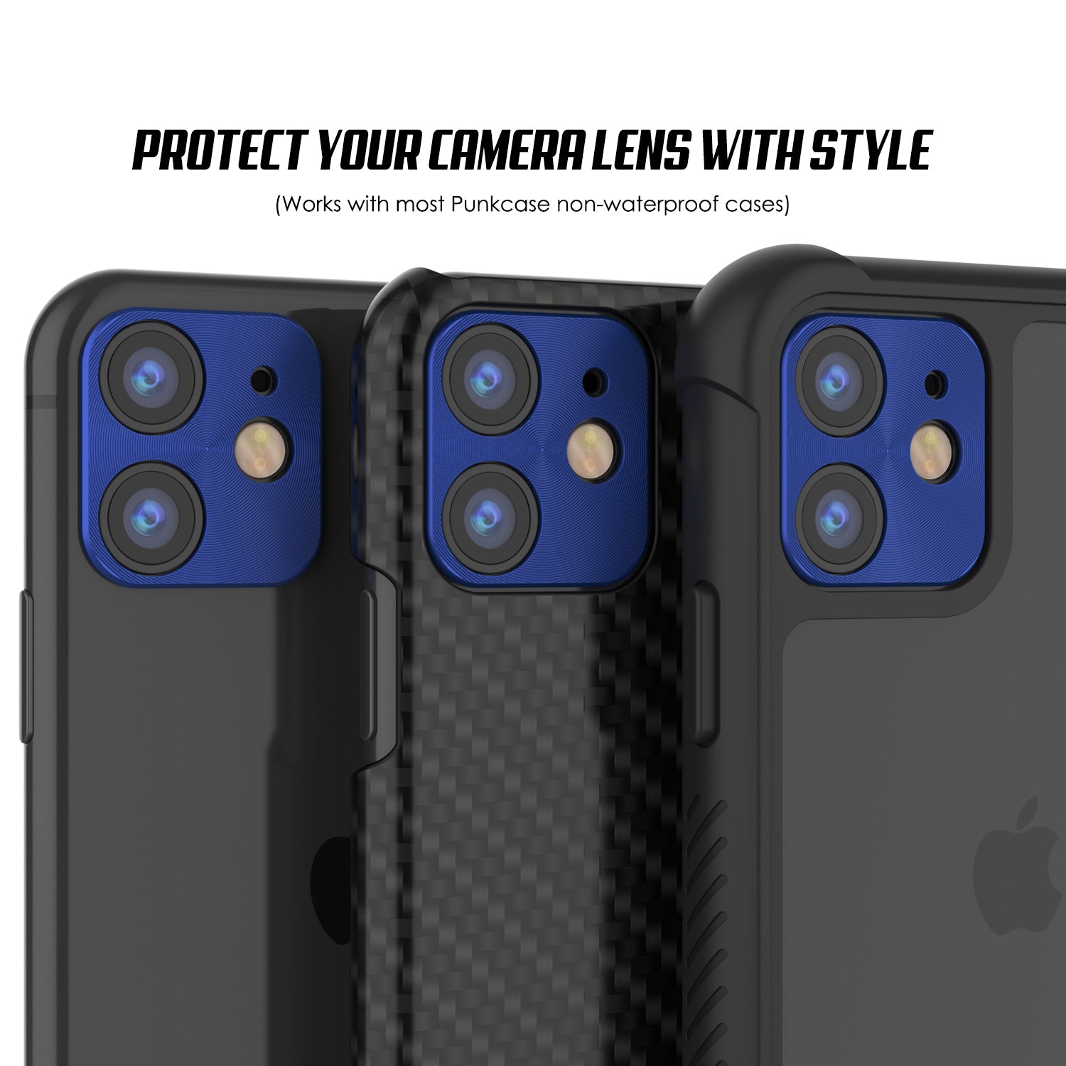 Punkcase iPhone 11 Camera Protector Ring [Blue]