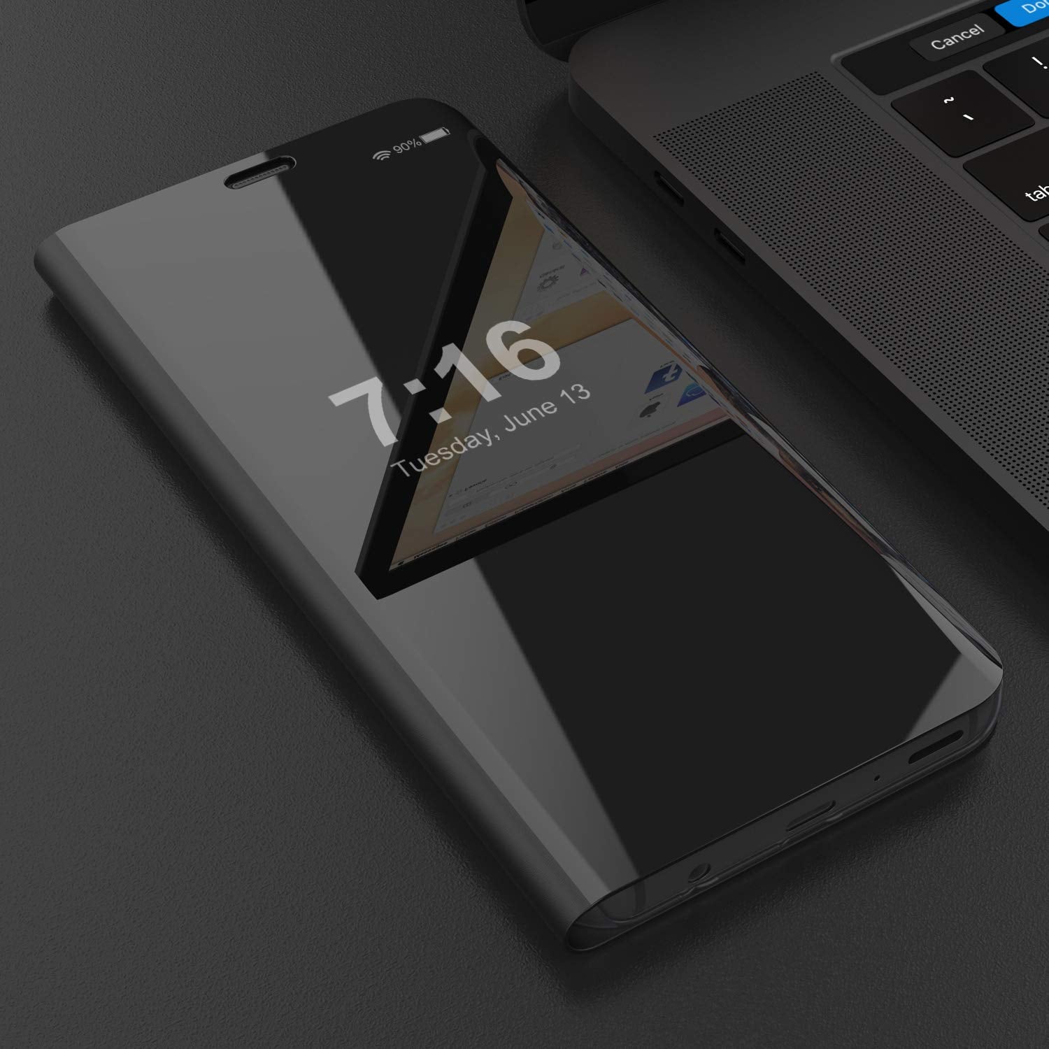 Punkcase S9  Reflector Case Protective Flip Cover [Black]