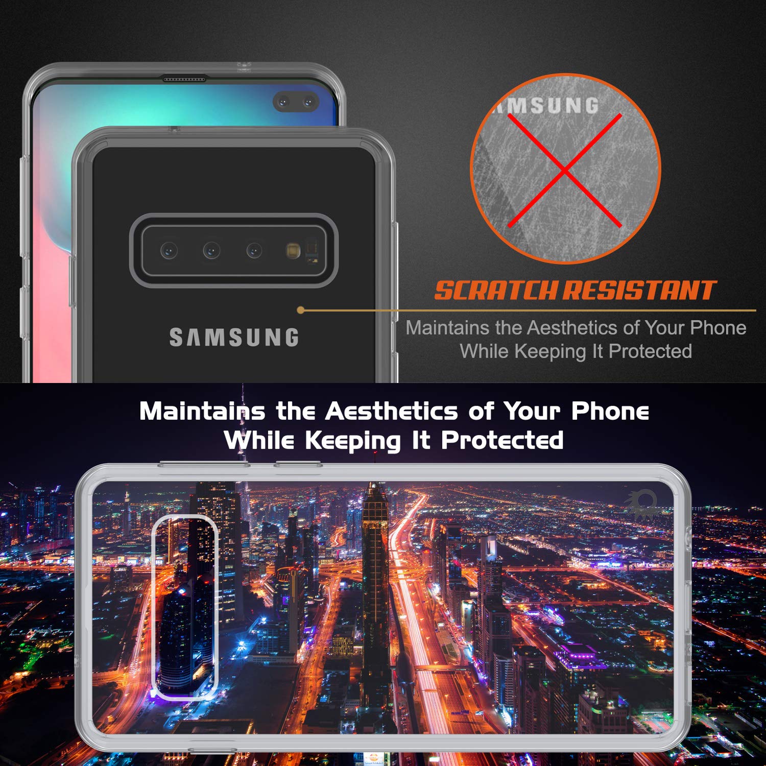 S10+ Plus Case Punkcase® LUCID 2.0 Clear Series w/ PUNK SHIELD Screen Protector | Ultra Fit