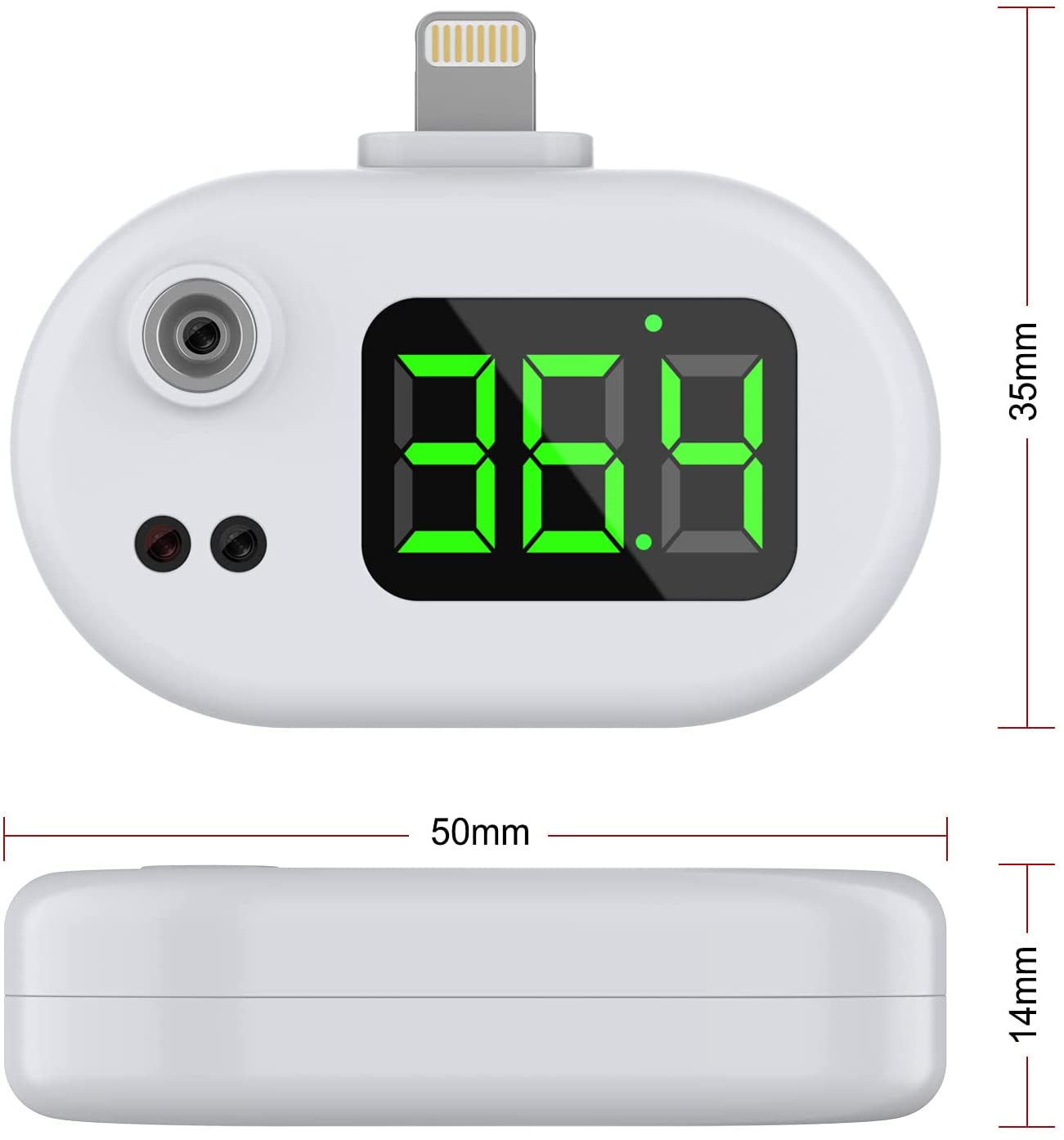 Punkcase Mini Portable USB Infrared Thermometer for iOS - White