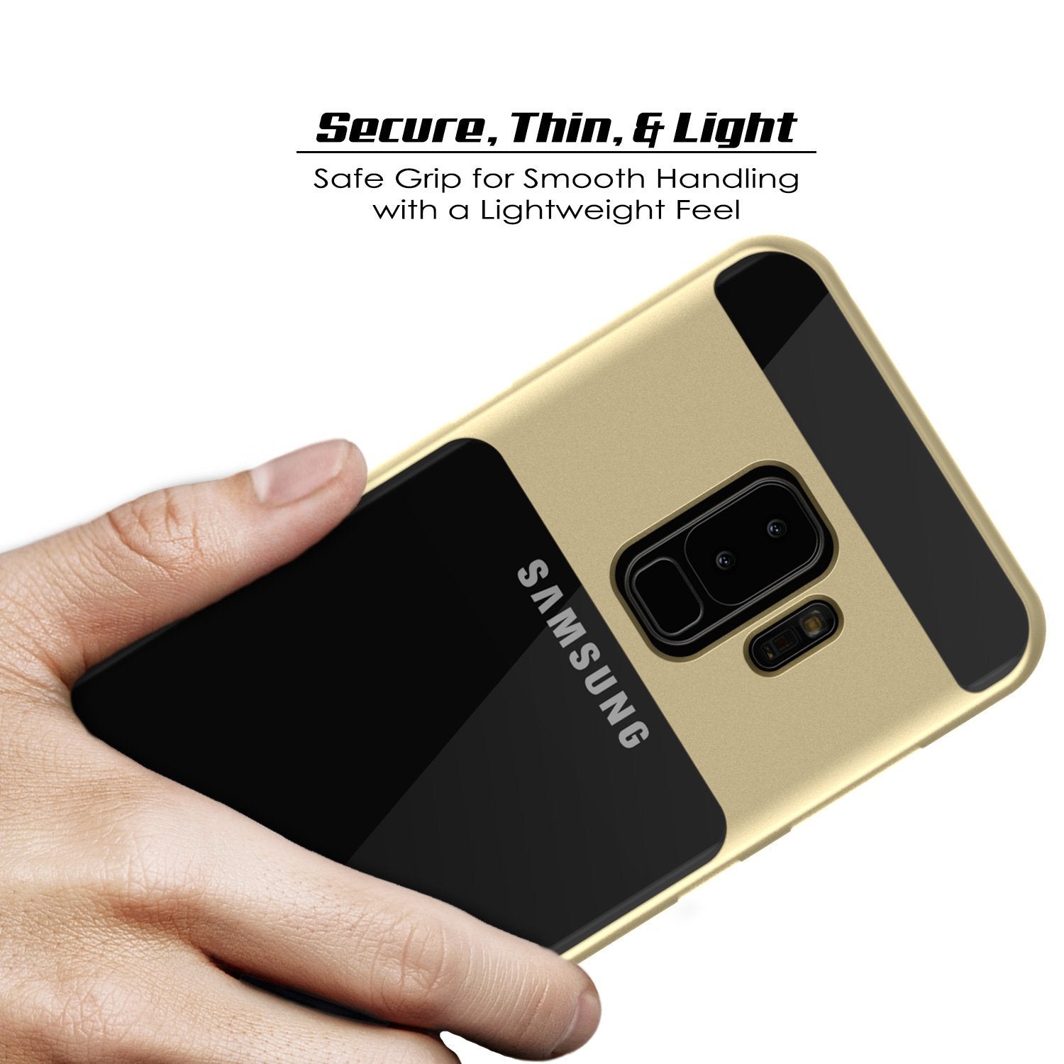 Galaxy S9+ Plus Case, PUNKcase [LUCID 3.0 Series] [Slim Fit] Armor Cover w/ Integrated Screen Protector [Gold]