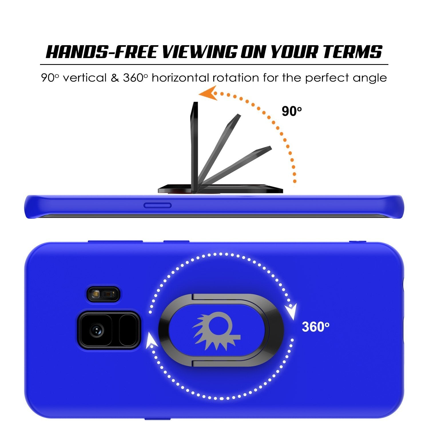 Galaxy S9 Case, Punkcase Magnetix Protective TPU Cover W/ Kickstand, Sceen Protector[Blue]