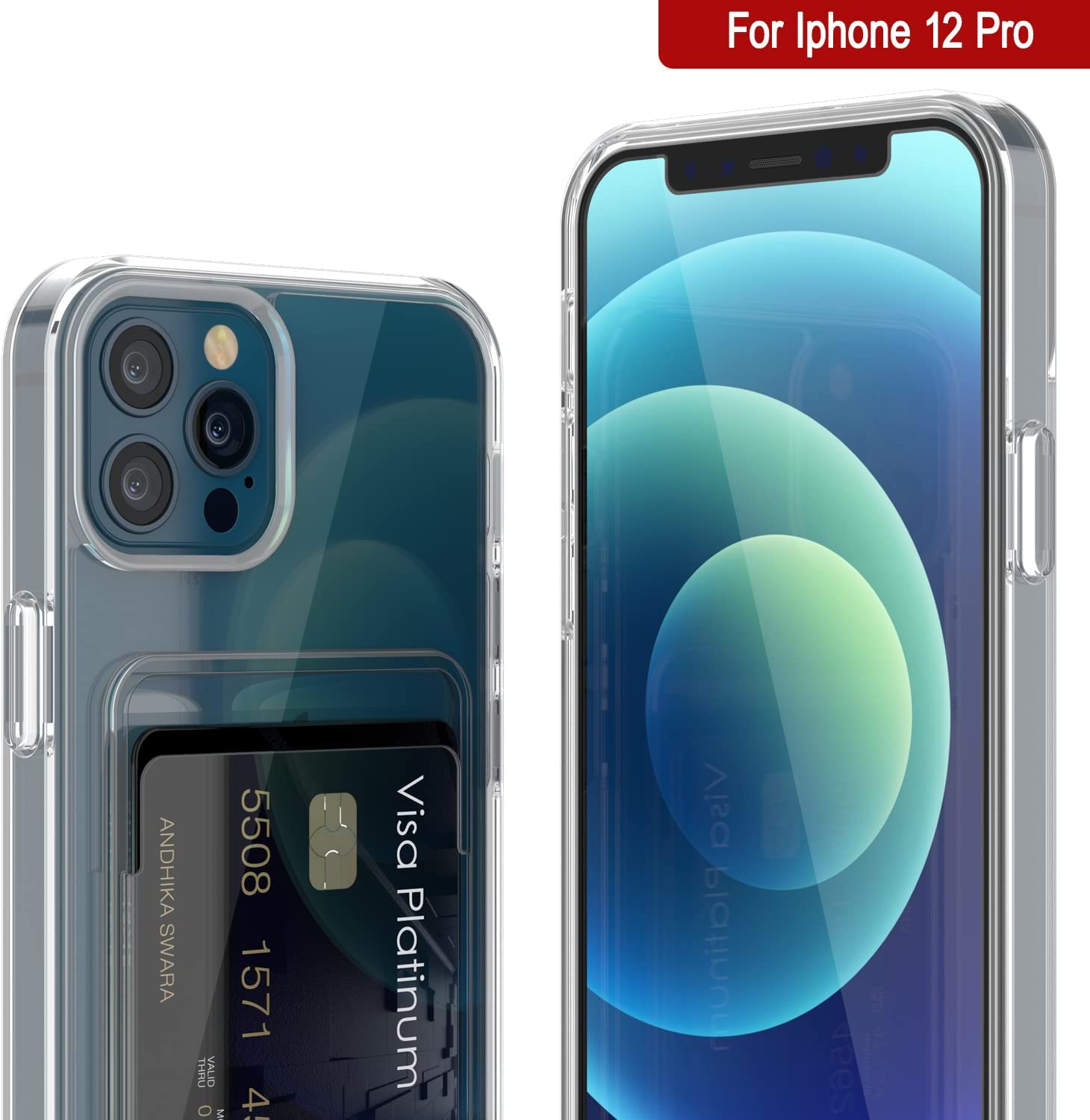 iPhone 12 Pro Card Holder Case [Crystal CardSlot Series] [Slim Fit]