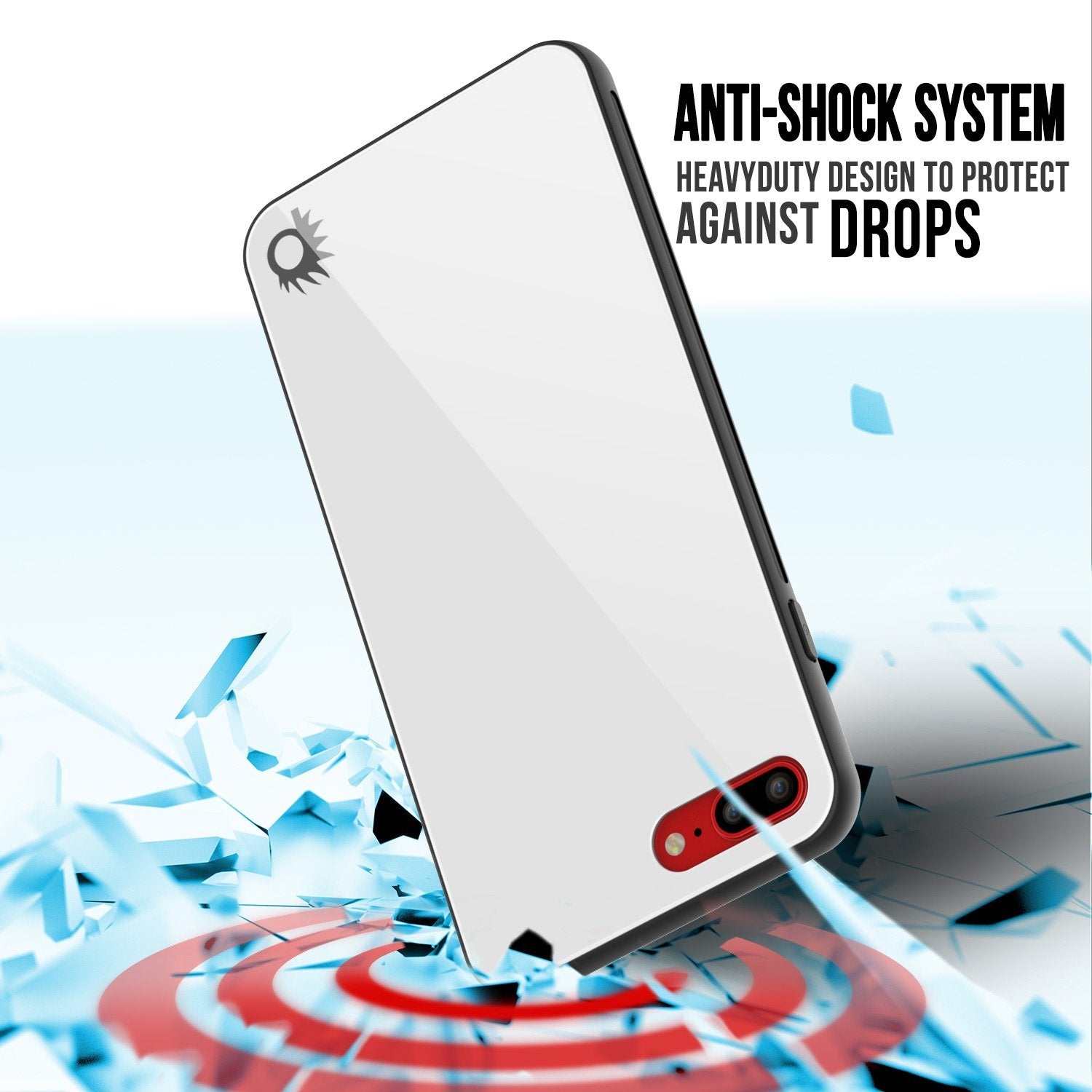 iPhone 8 PLUS Case, Punkcase GlassShield Ultra Thin Protective 9H Full Body Tempered Glass Cover(White)