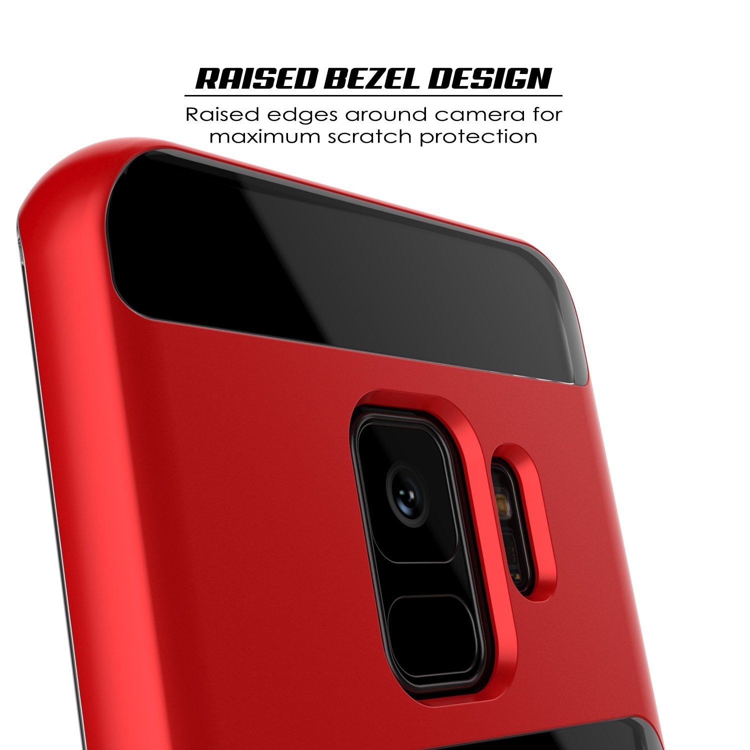 Galaxy S9 Case, PUNKcase [LUCID 3.0 Series] [Slim Fit] Armor Cover w/ Integrated Screen Protector [Red]