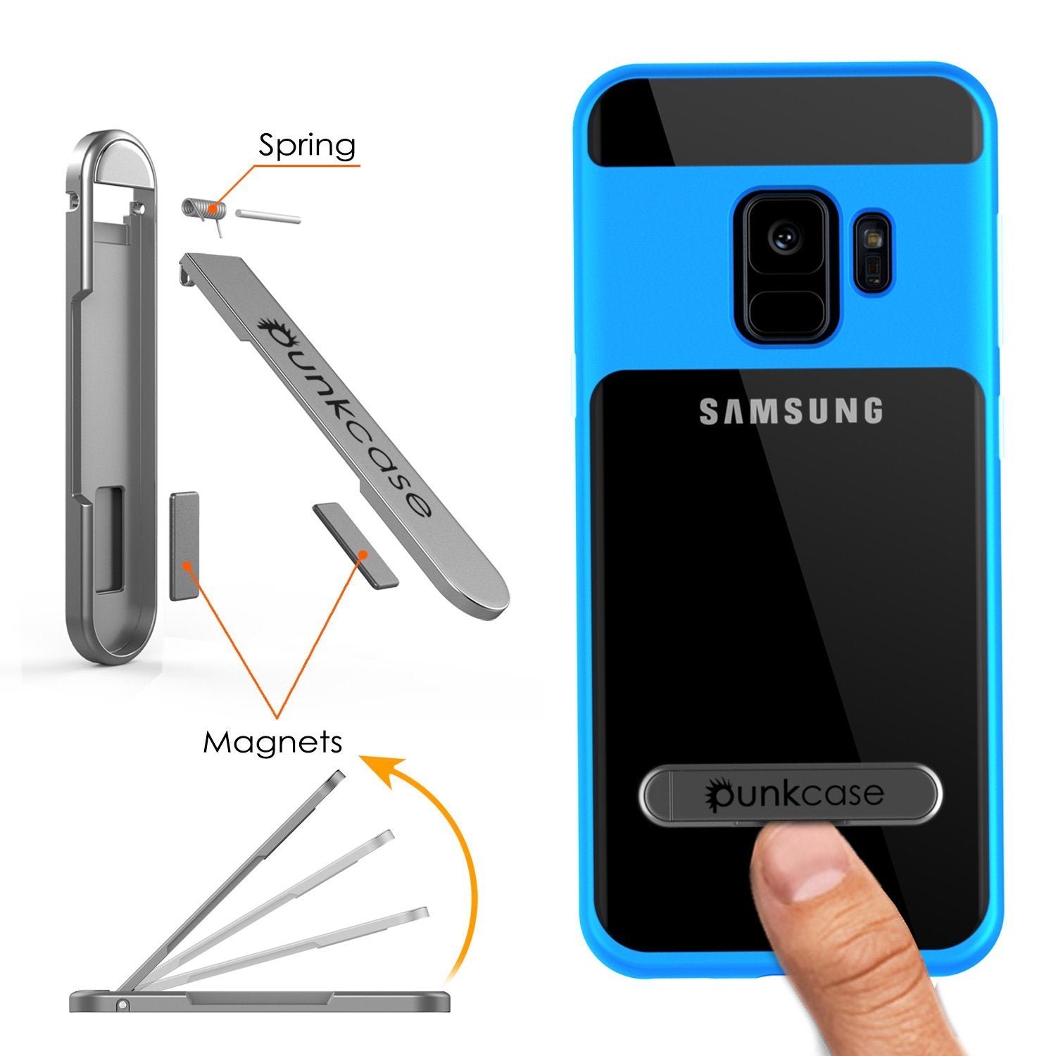 Galaxy S9 Case, PUNKcase [LUCID 3.0 Series] [Slim Fit] Armor Cover w/ Integrated Screen Protector [Blue]