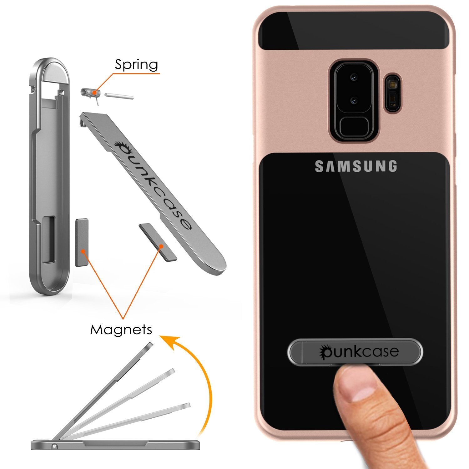 Galaxy S9+ Plus Case Punkcase Lucid 3.0 Series [Slim Fit] Rose Gold Armor Cover