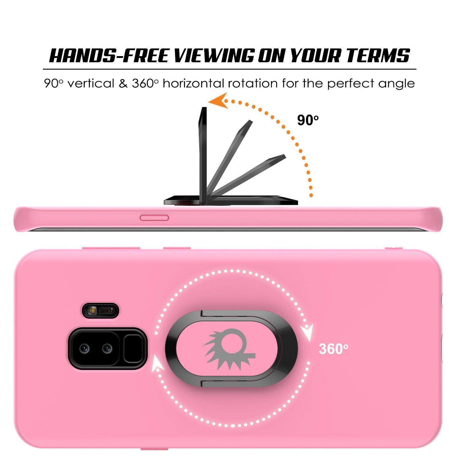 Galaxy S9 Plus, Punkcase Magnetix Protective TPU Cover W/ Kickstand, Sceen Protector[Pink]