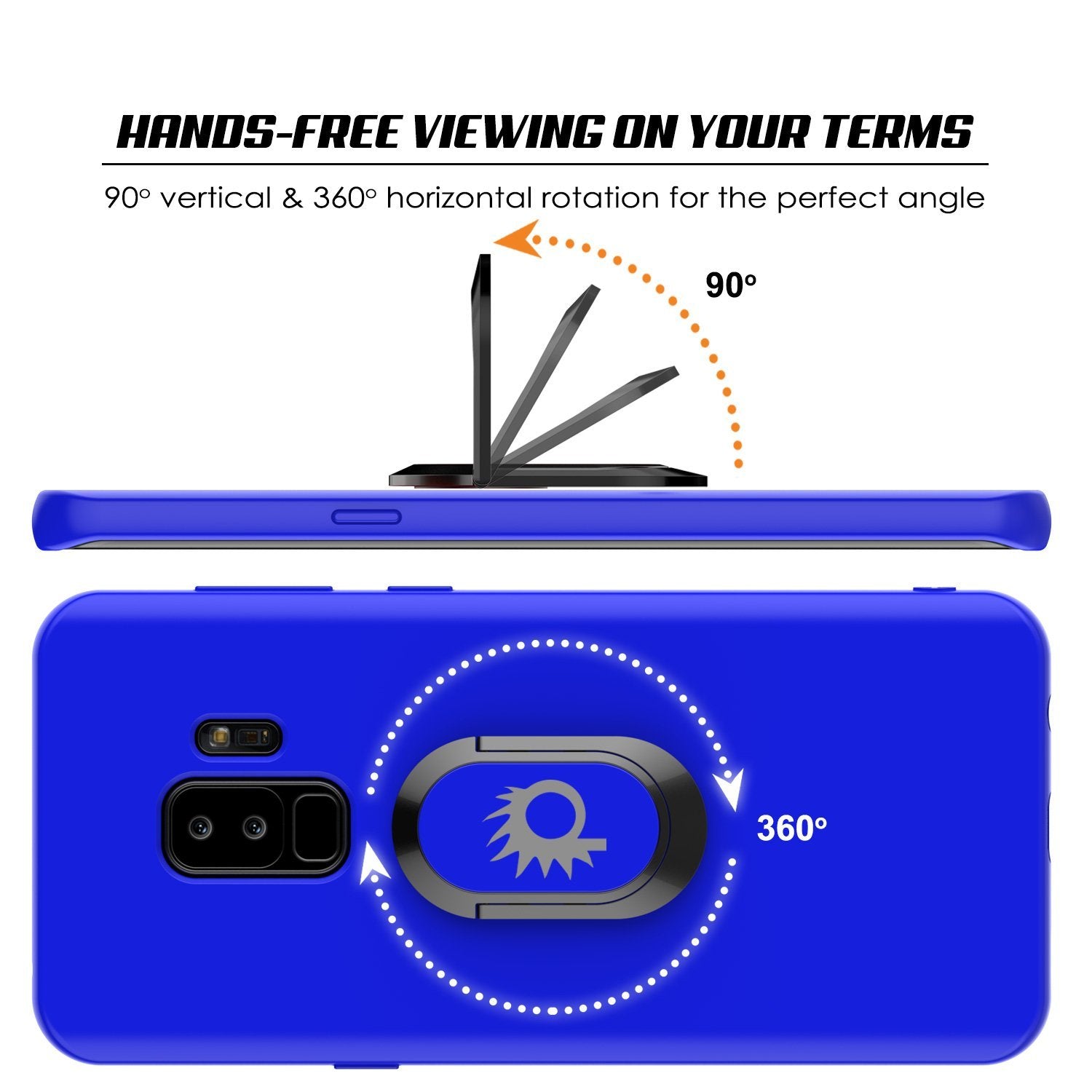 Galaxy S9 Plus, Punkcase Magnetix Protective TPU Cover W/ Kickstand, Sceen Protector[Blue]