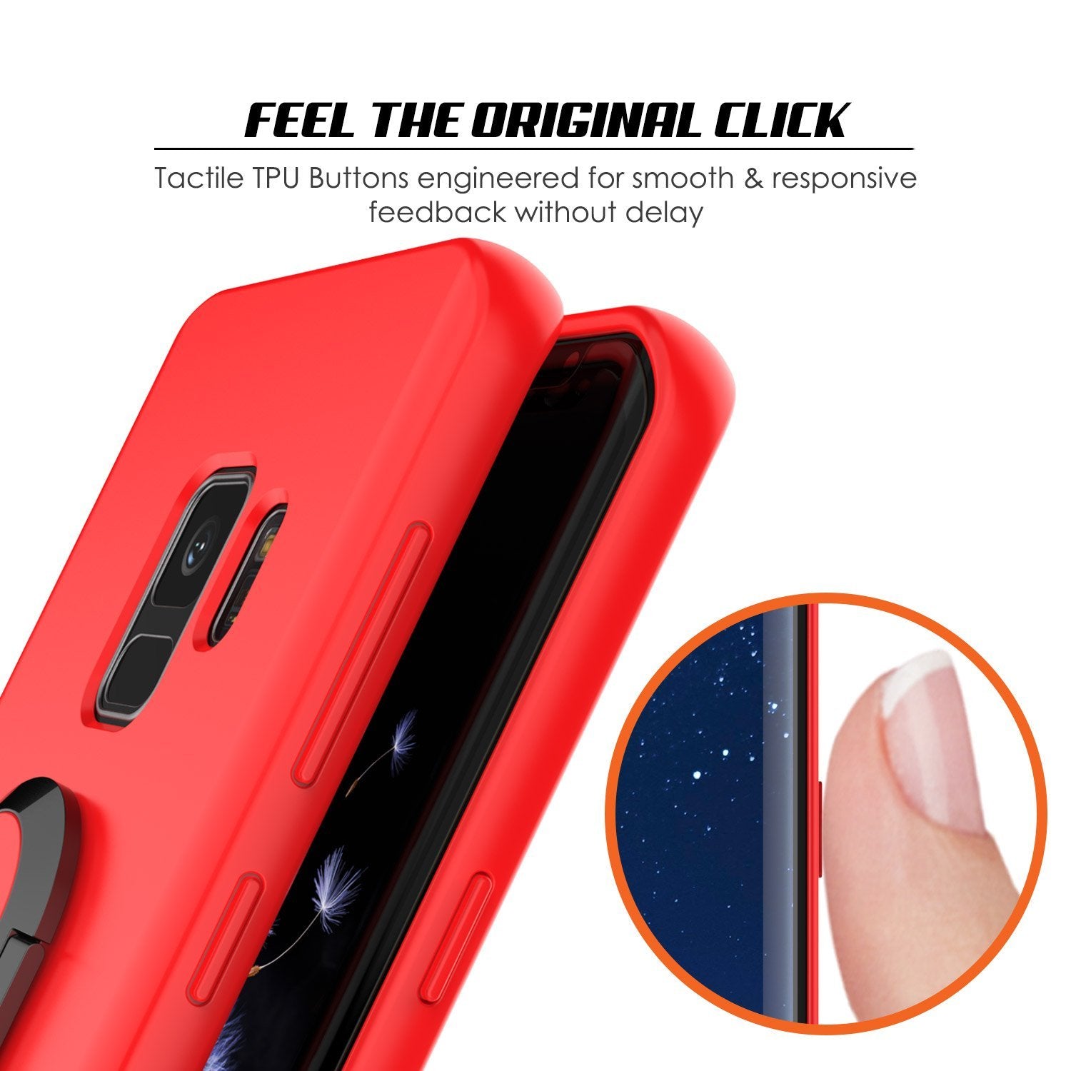 Galaxy S9 Case, Punkcase Magnetix Protective TPU Cover W/ Kickstand, Sceen Protector[Red]
