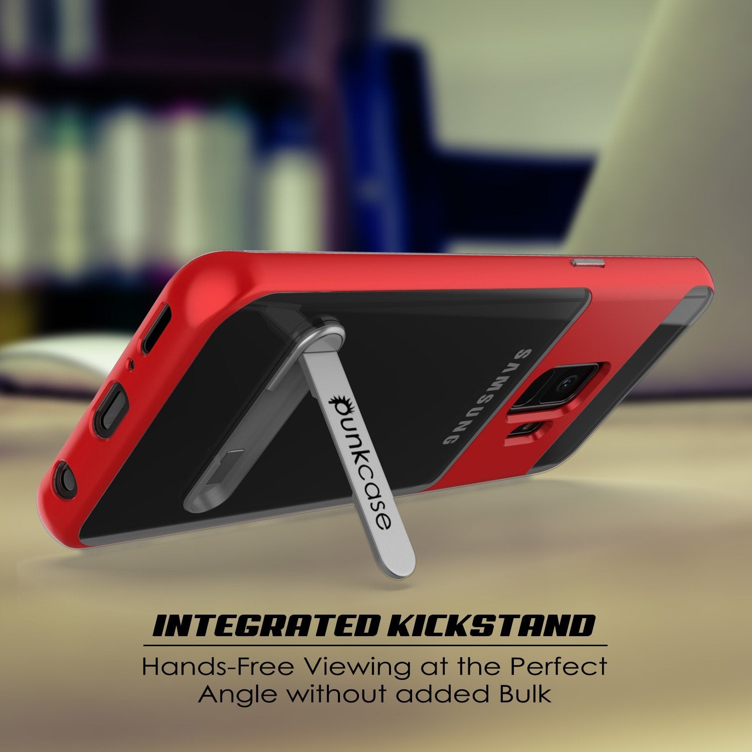 Galaxy S9 Case, PUNKcase [LUCID 3.0 Series] [Slim Fit] Armor Cover w/ Integrated Screen Protector [Red]