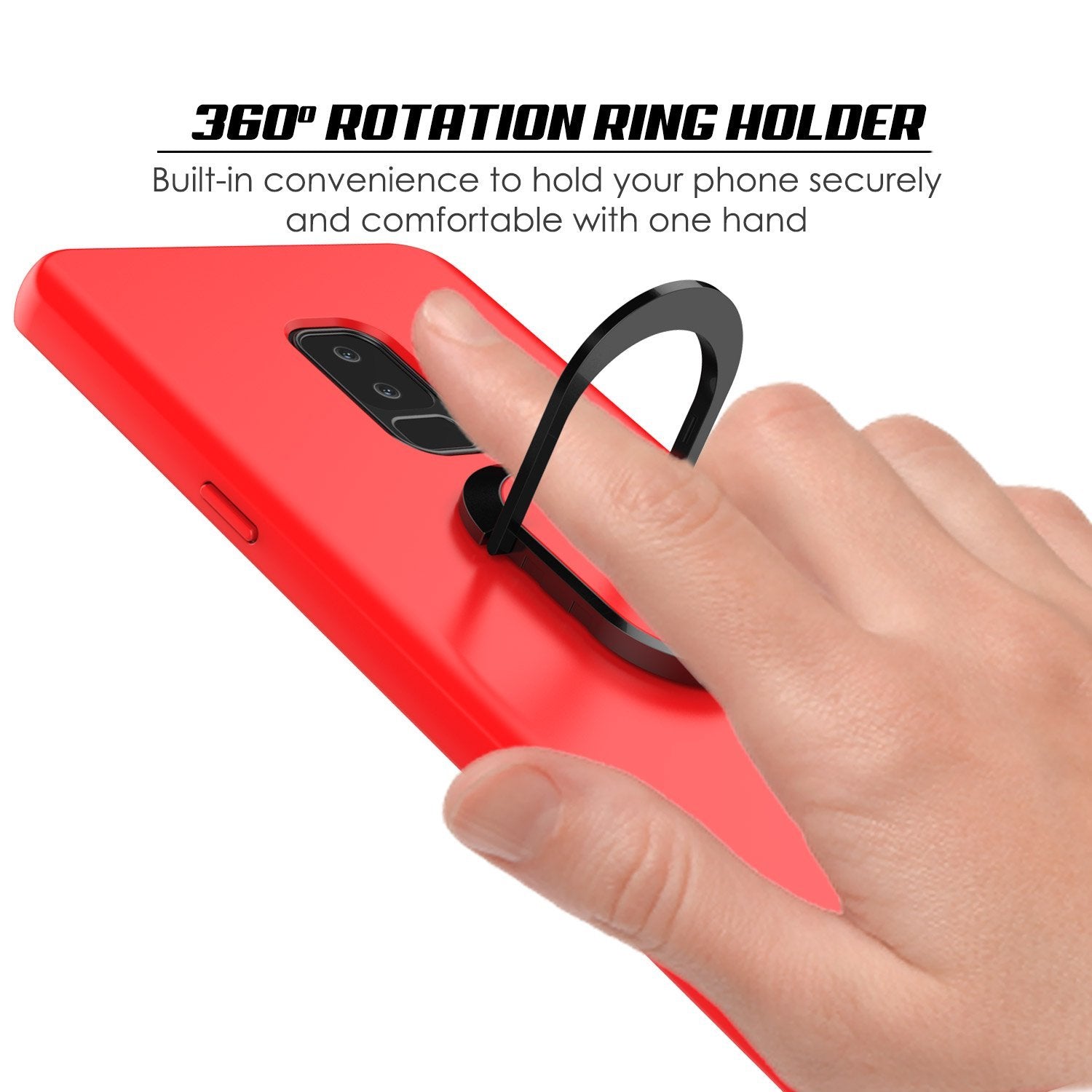 Galaxy S9 Plus, Punkcase Magnetix Protective TPU Cover W/ Kickstand, Sceen Protector[Red]