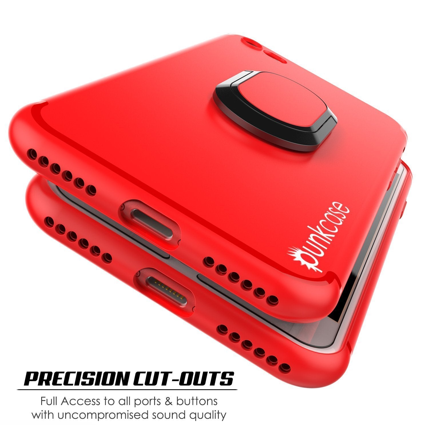 iPhone SE (4.7") Case, Punkcase Magnetix Protective TPU Cover W/ Kickstand, Tempered Glass Screen Protector [Red]