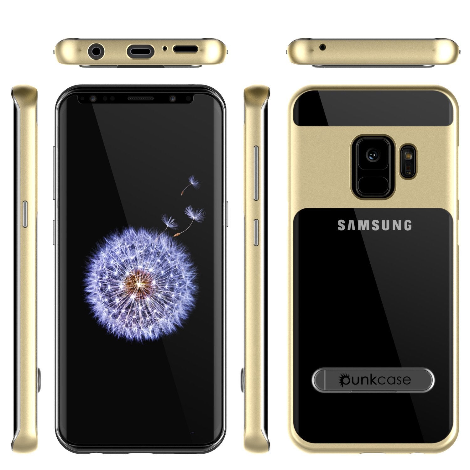 Galaxy S9 Case, PUNKcase [LUCID 3.0 Series] [Slim Fit] Armor Cover w/ Integrated Screen Protector [Gold]