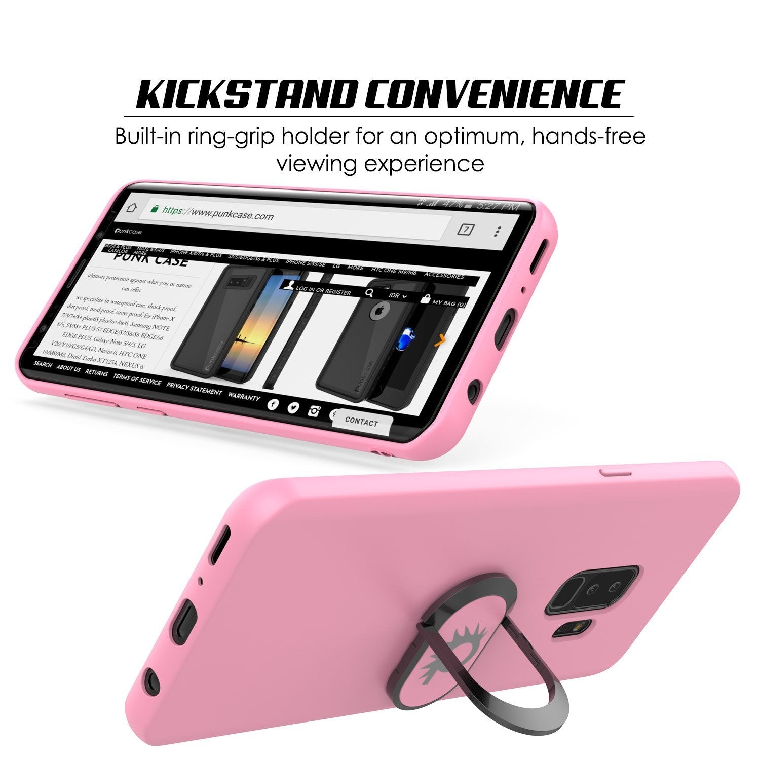 Galaxy S9 Plus, Punkcase Magnetix Protective TPU Cover W/ Kickstand, Sceen Protector[Pink]