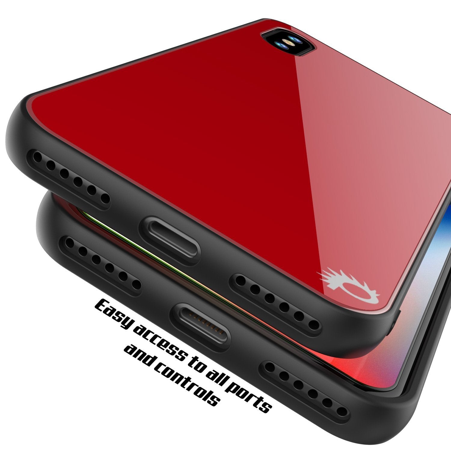 iPhone SE (4.7") Case, Punkcase GlassShield Ultra Thin Protective 9H Full Body Tempered Glass Cover W/ Drop Protection & Non Slip Grip for Apple iPhone 7 / Apple iPhone SE (4.7") (Red)