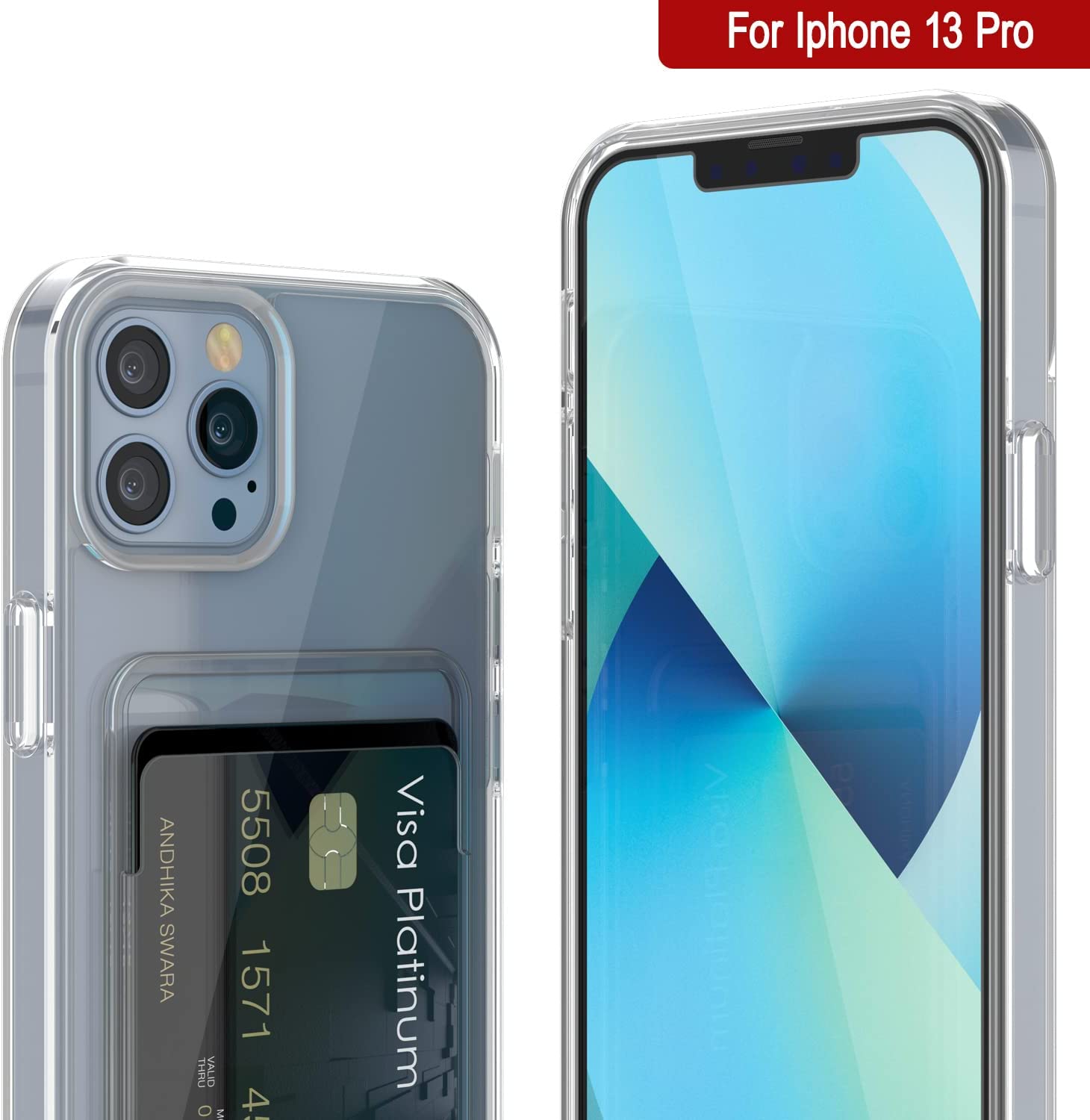 iPhone 13 Pro Card Holder Case [Crystal CardSlot Series] [Slim Fit]