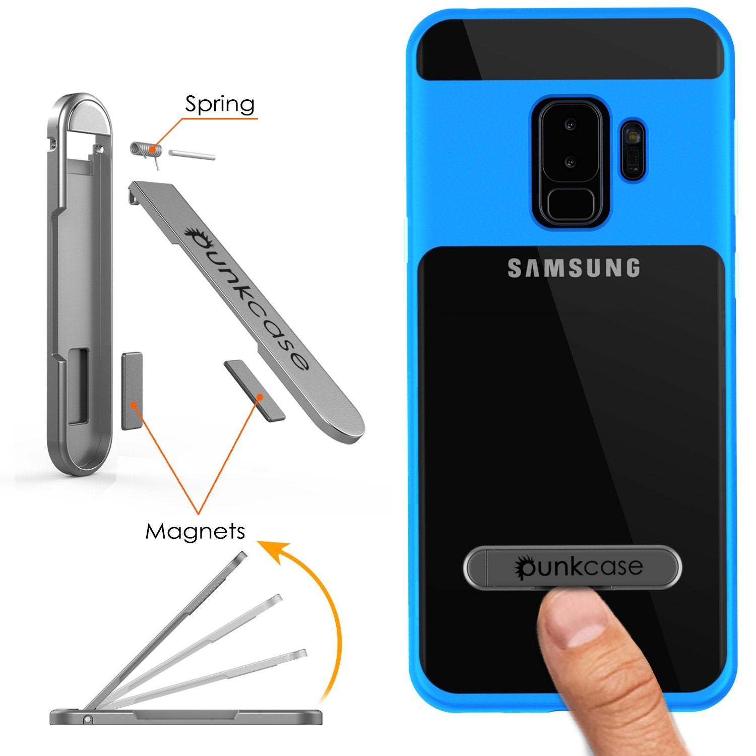 Galaxy S9+ Plus Case, PUNKcase [LUCID 3.0 Series] [Slim Fit] Armor Cover w/ Integrated Screen Protector [Blue]