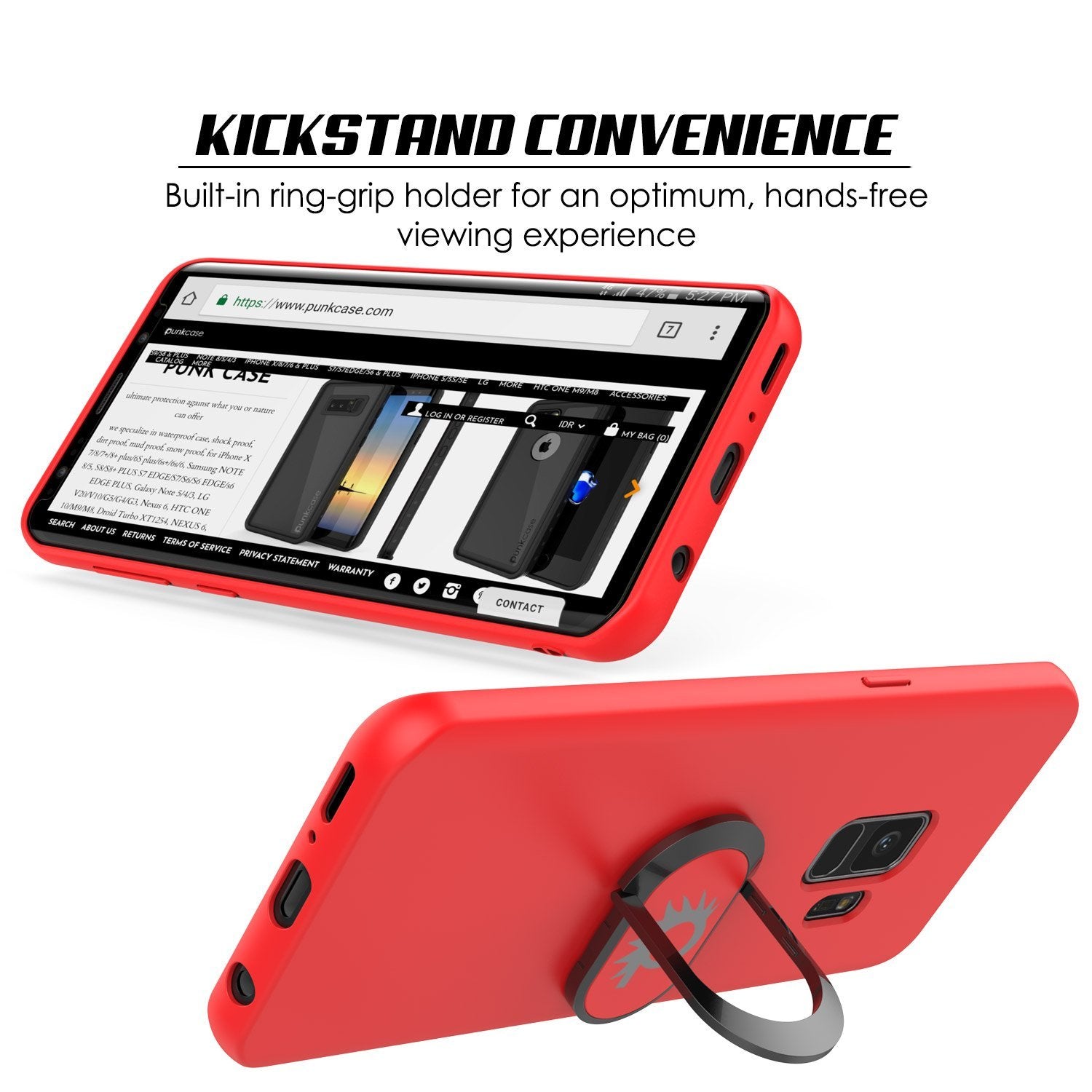 Galaxy S9 Case, Punkcase Magnetix Protective TPU Cover W/ Kickstand, Sceen Protector[Red]