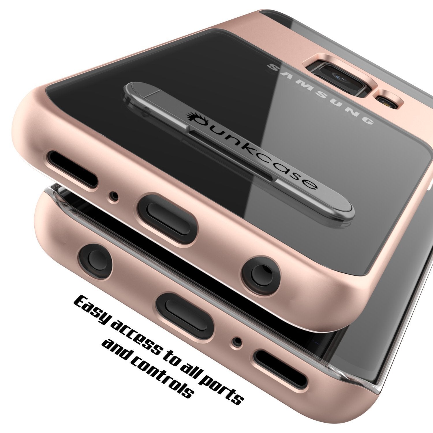 Galaxy S9 Case, PUNKcase [LUCID 3.0 Series] [Slim Fit] Armor Cover w/ Integrated Screen Protector [Rose Gold]