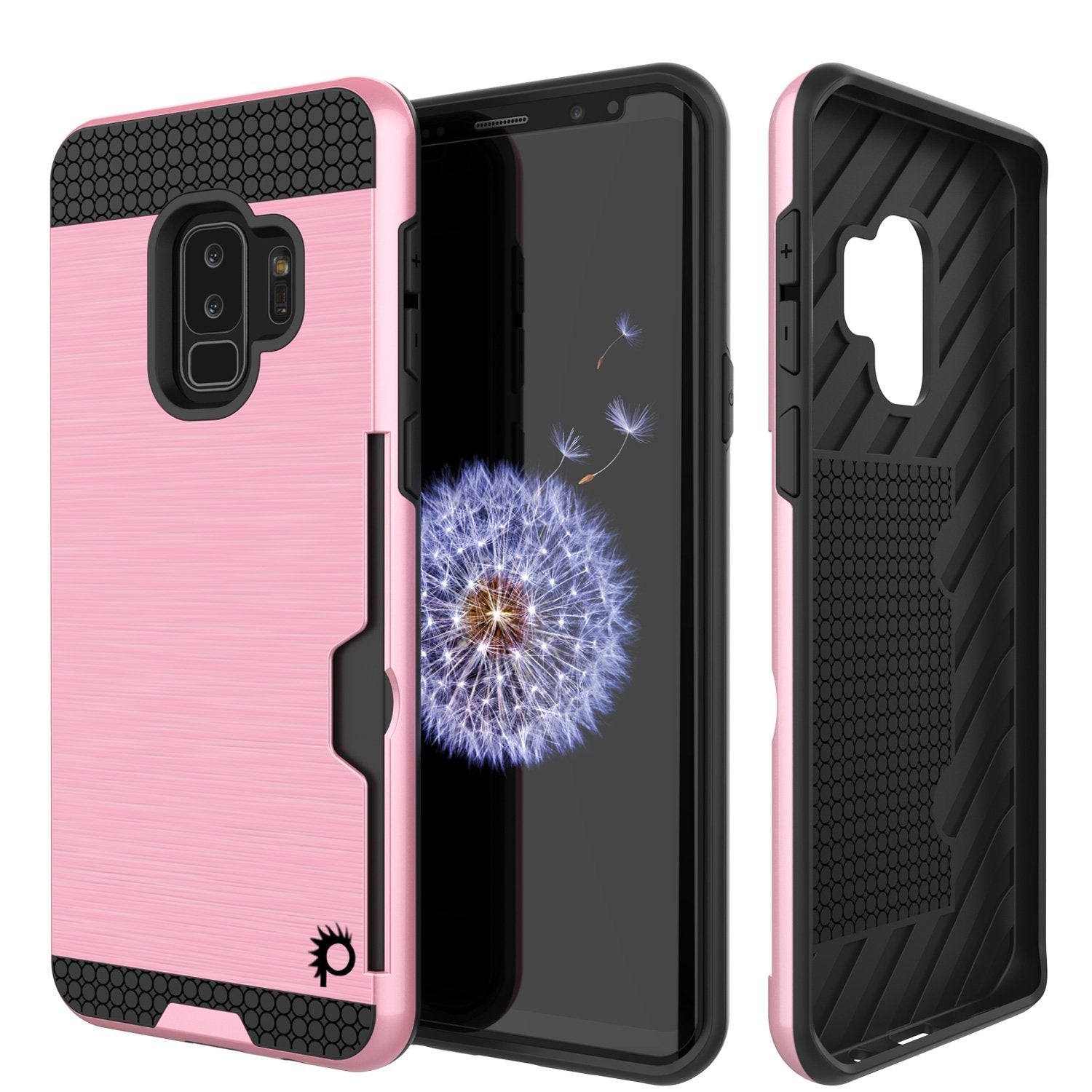 Galaxy S9 Plus Case, PUNKcase [SLOT Series] [Slim Fit] Dual-Layer Armor Pink Cover