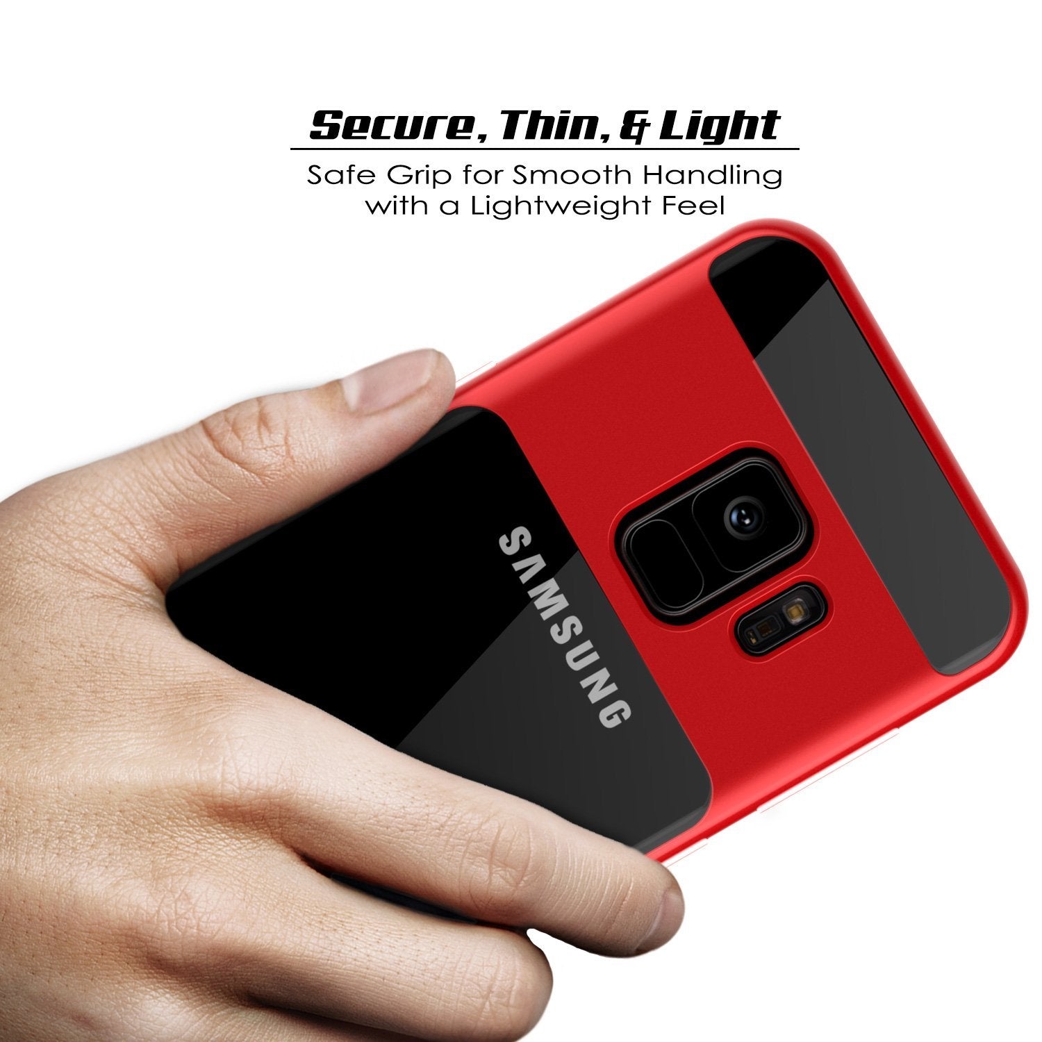Galaxy S9 Case, PUNKcase [LUCID 3.0 Series] [Slim Fit] Armor Cover w/ Integrated Screen Protector [Red]
