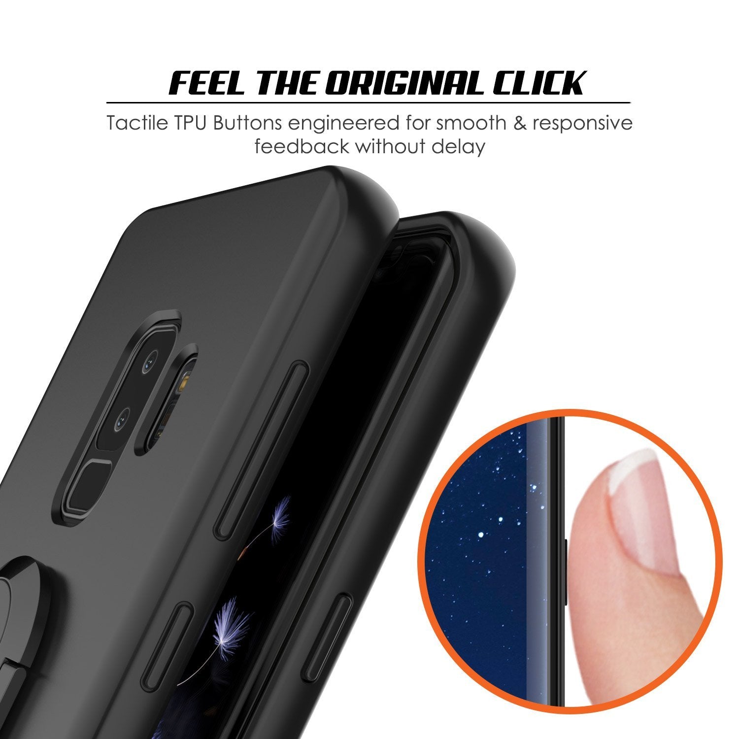 Galaxy S9 Plus, Punkcase Magnetix Protective TPU Cover W/ Kickstand, Sceen Protector[Black]
